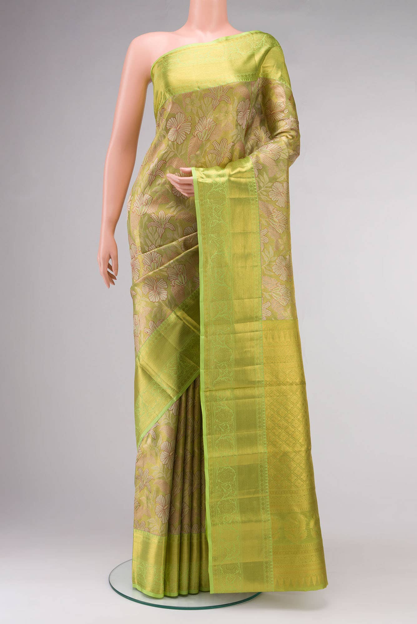 Green Kanchipuram Tissue Silk Saree
