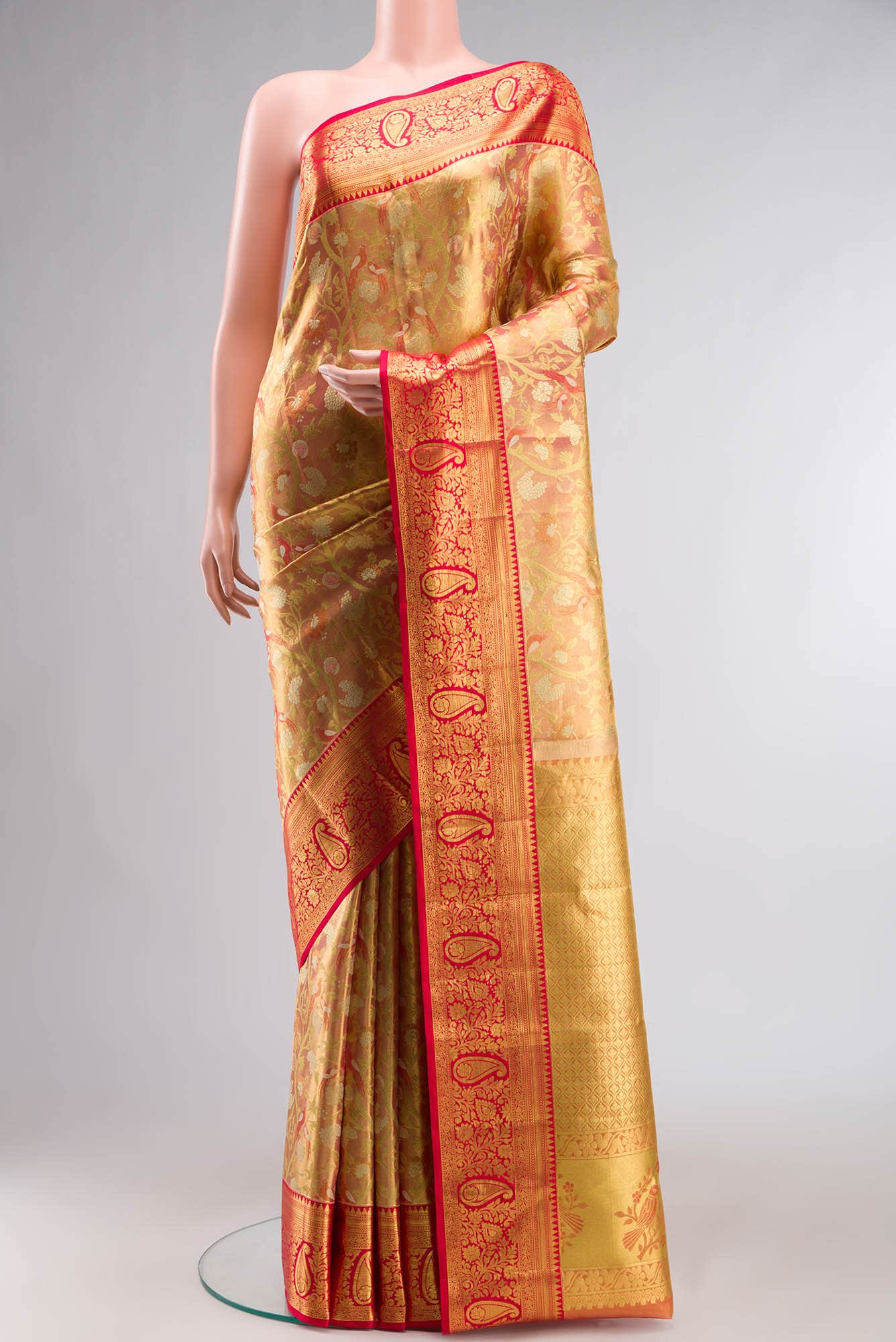 Gold Kanchipuram Tissue Silk Saree