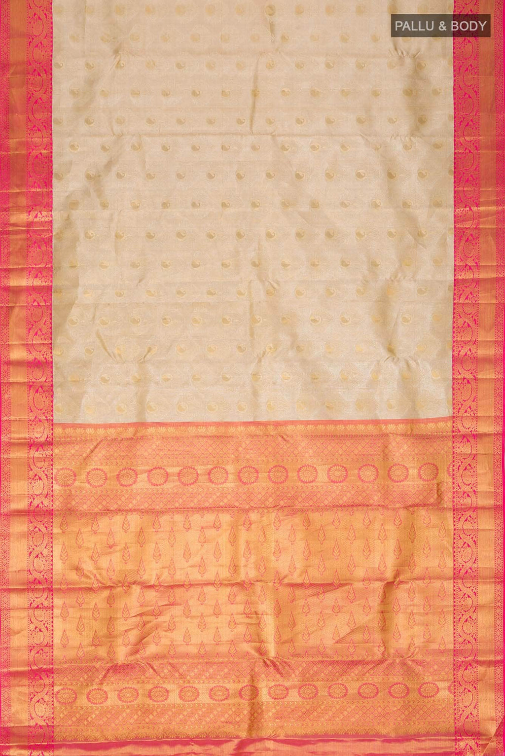 Beige Kanchipuram Tissue Silk Saree