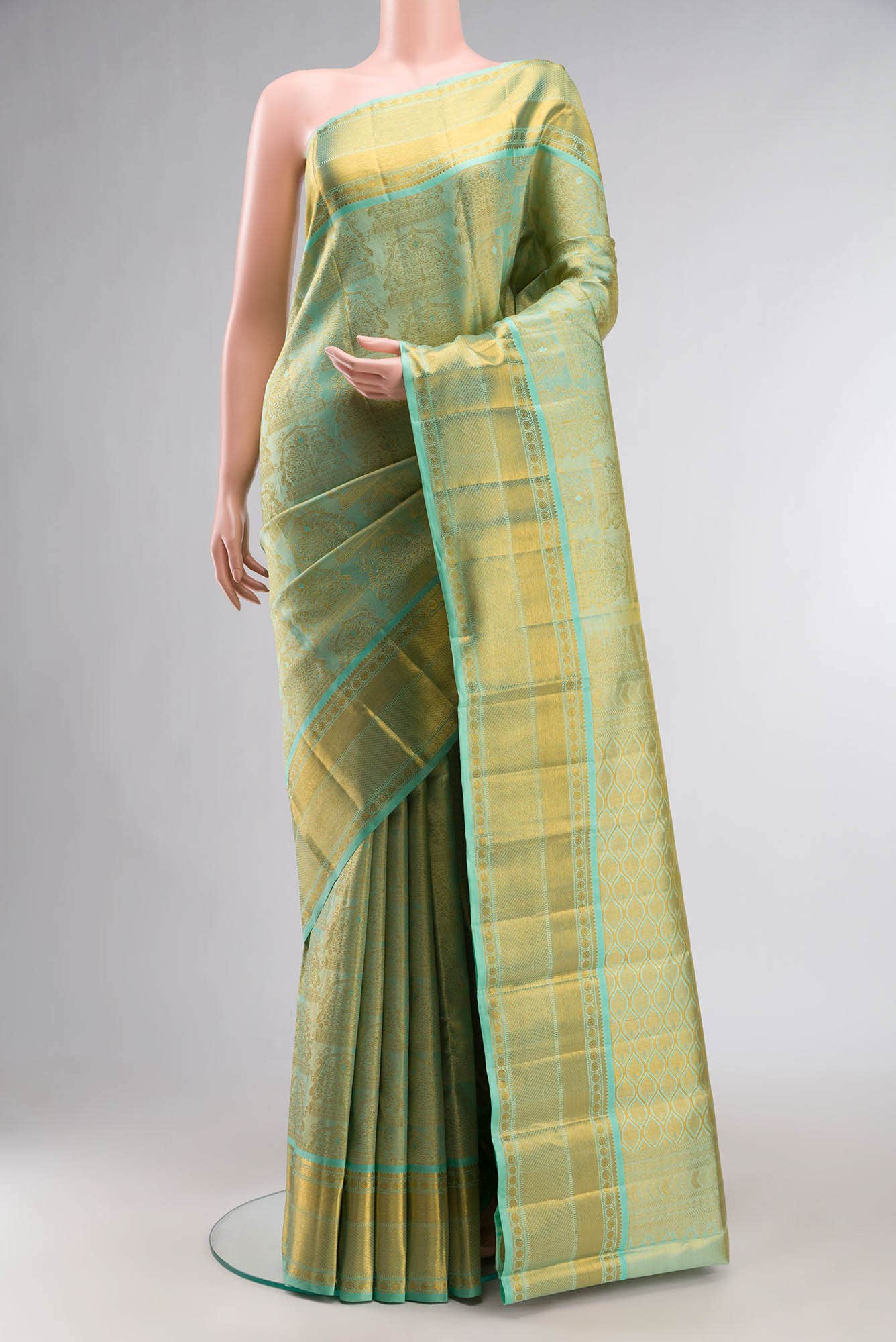Green Kanchipuram Tissue Silk Saree