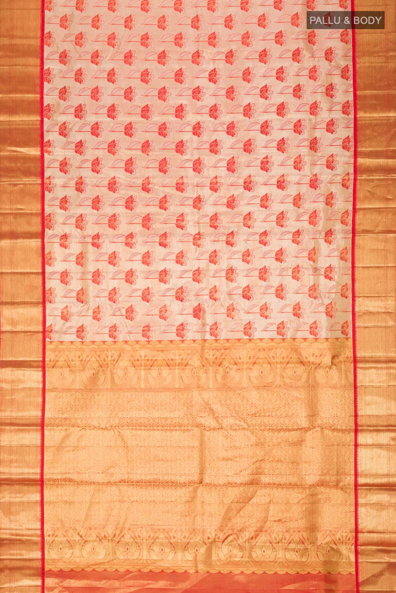 Beige Kanchipuram Tissue Silk Saree