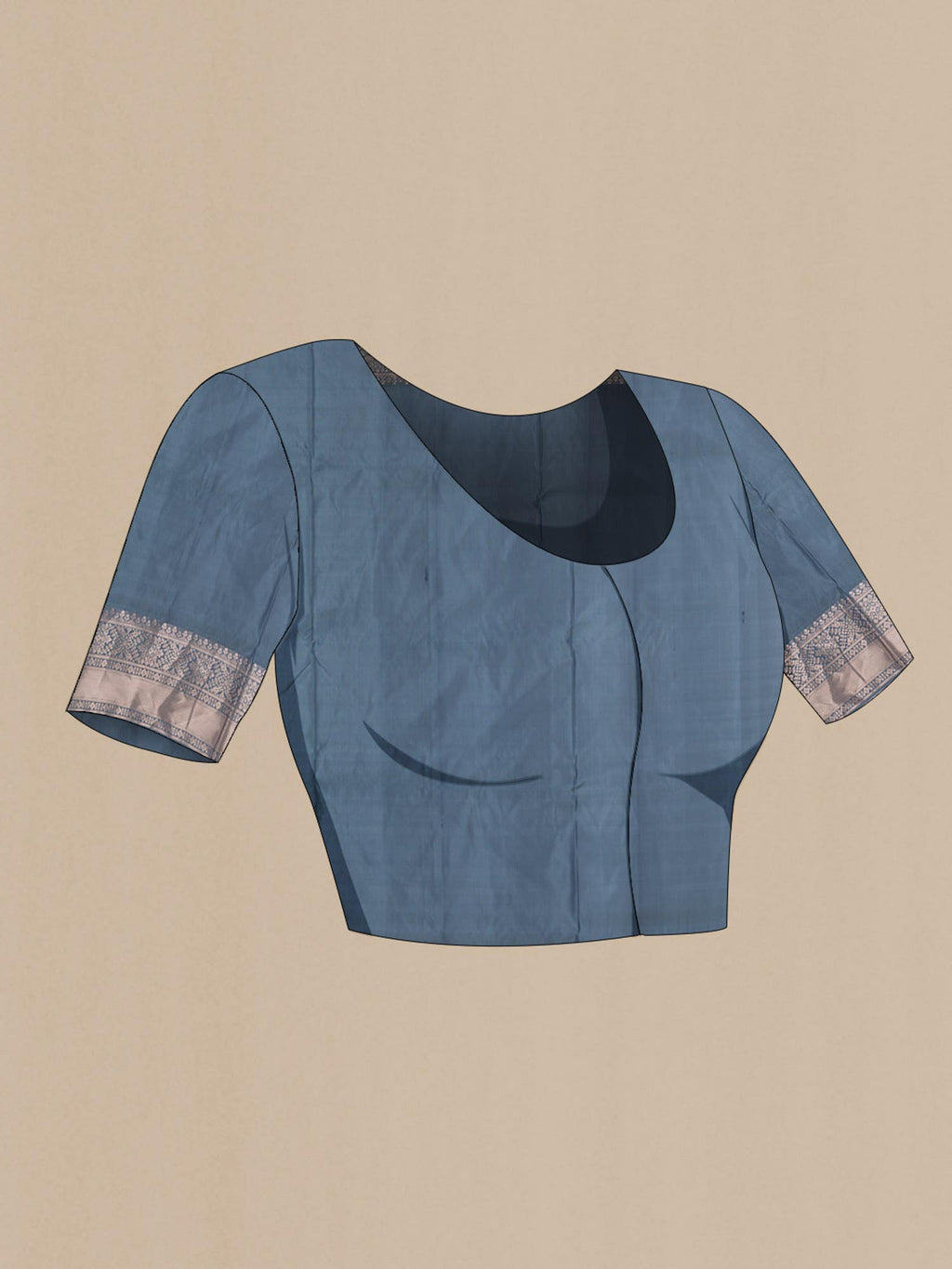 Blue Grey Soft Silk Saree