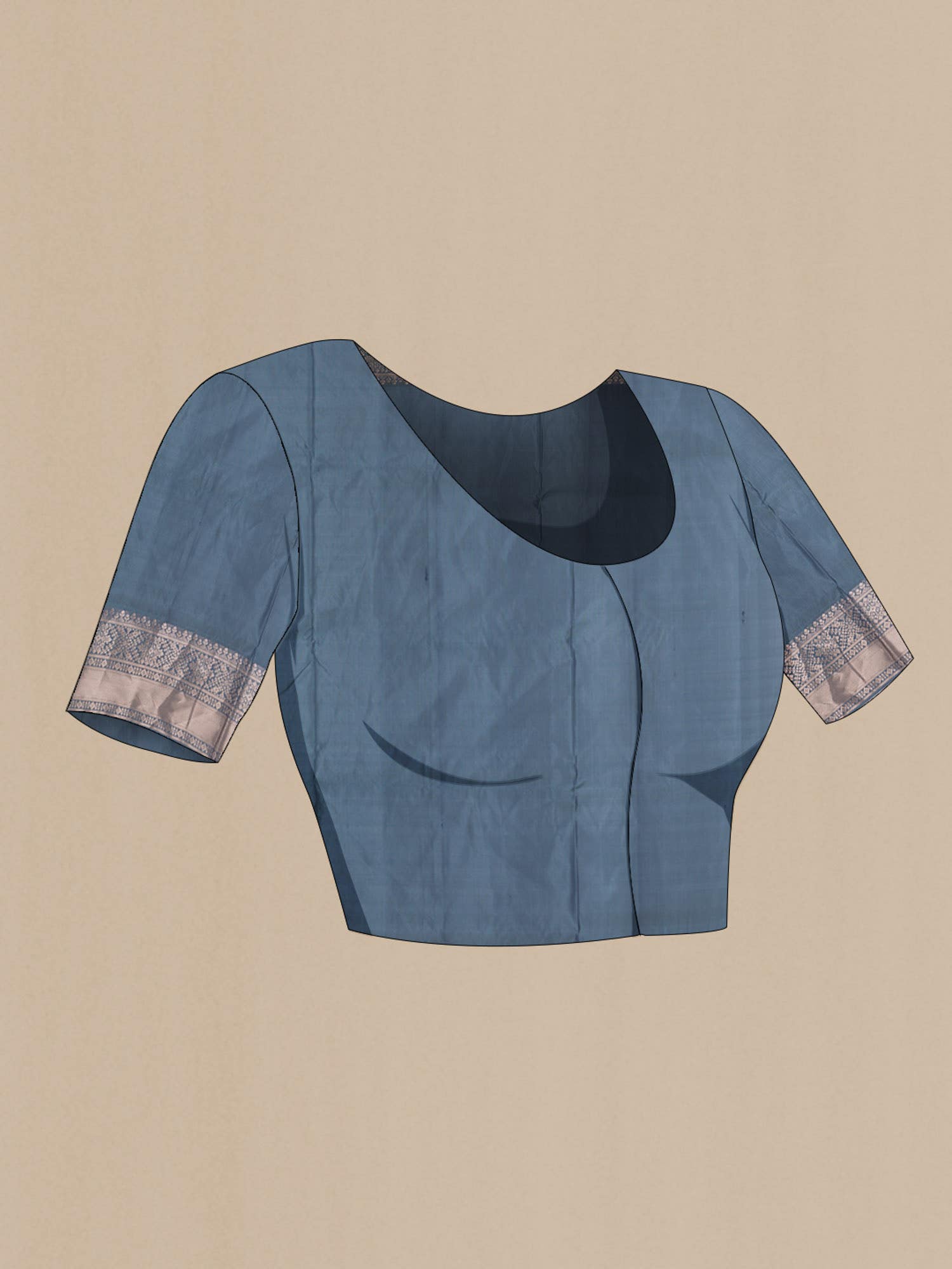 Blue Grey Soft Silk Saree