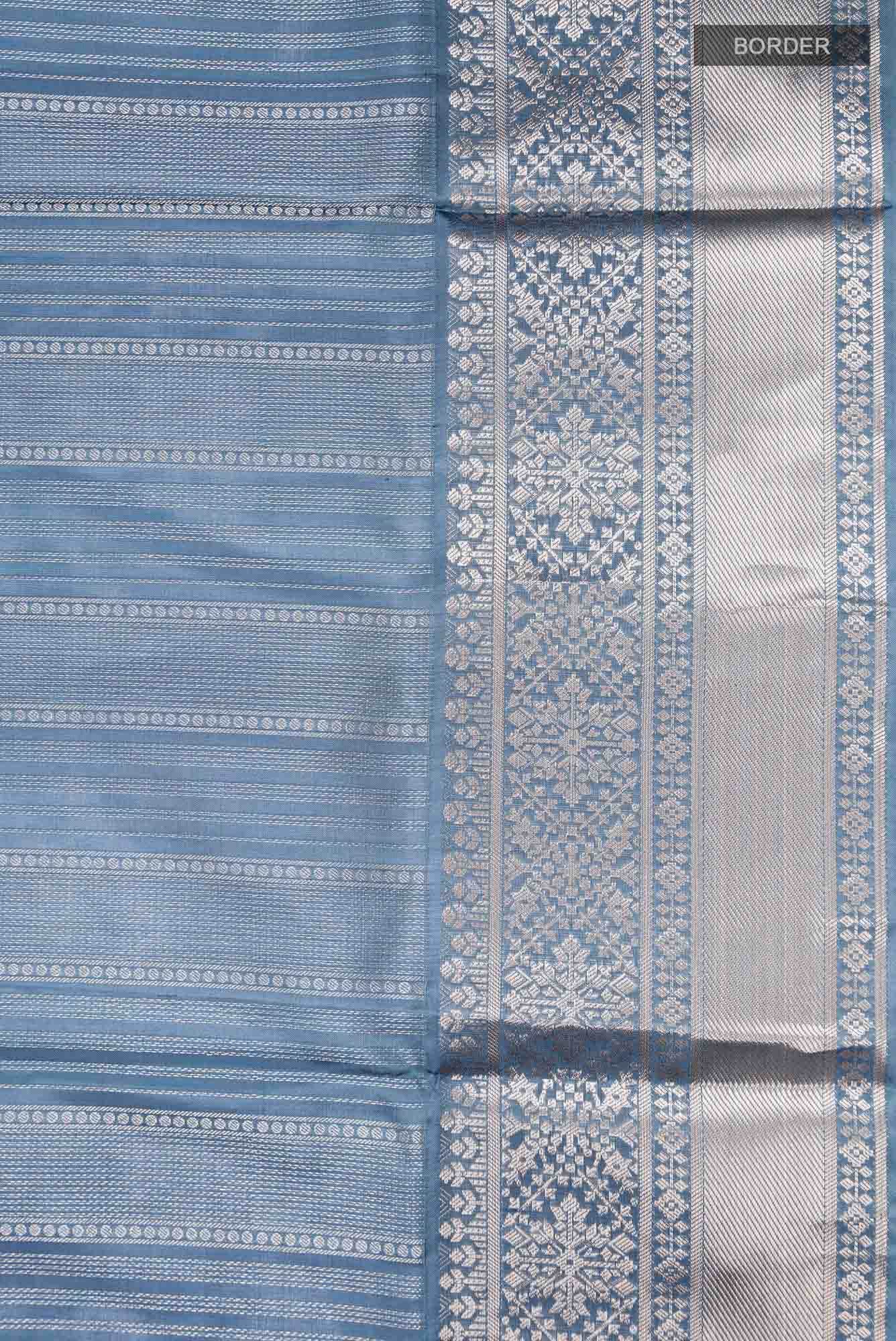 Blue Grey Soft Silk Saree