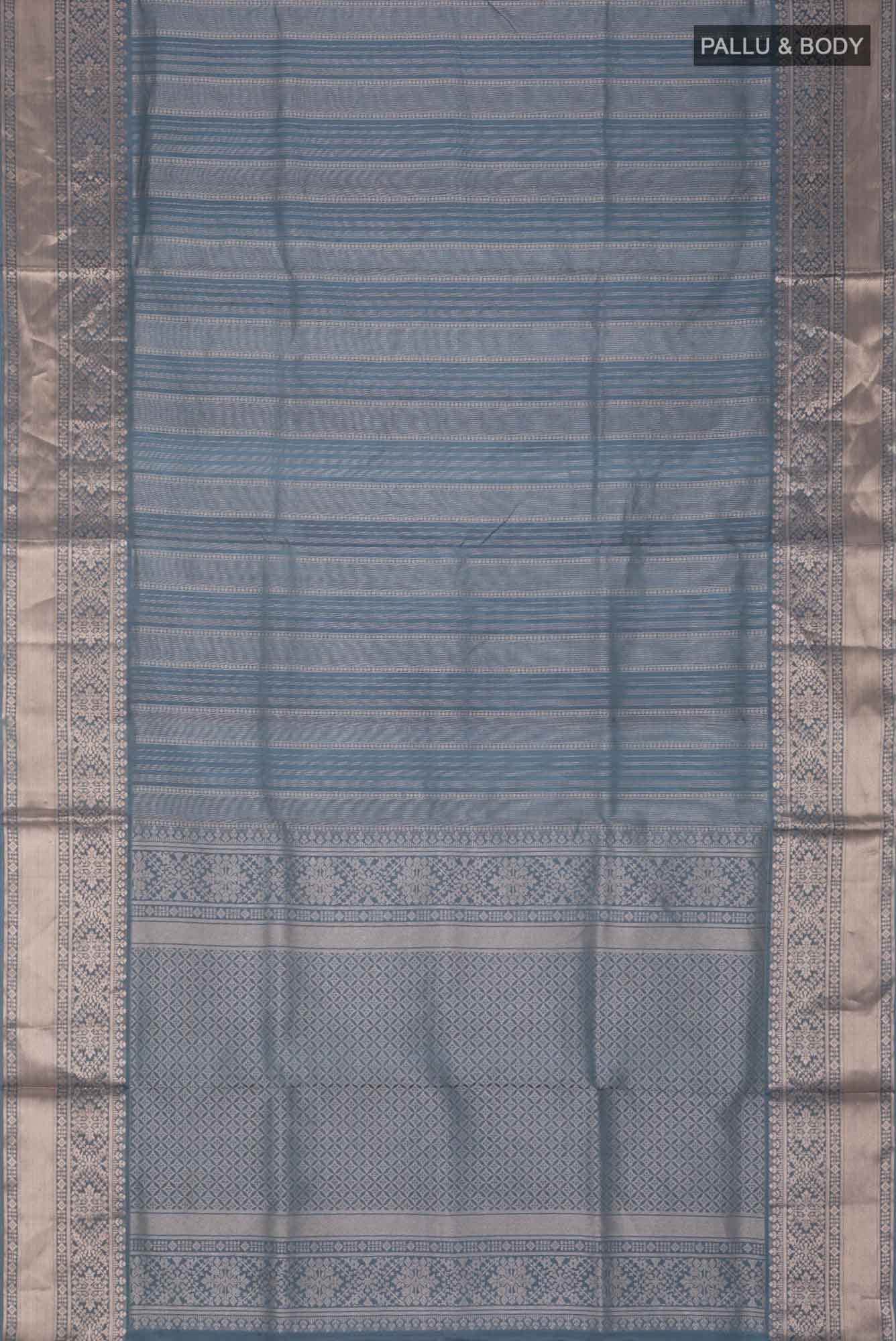 Blue Grey Soft Silk Saree