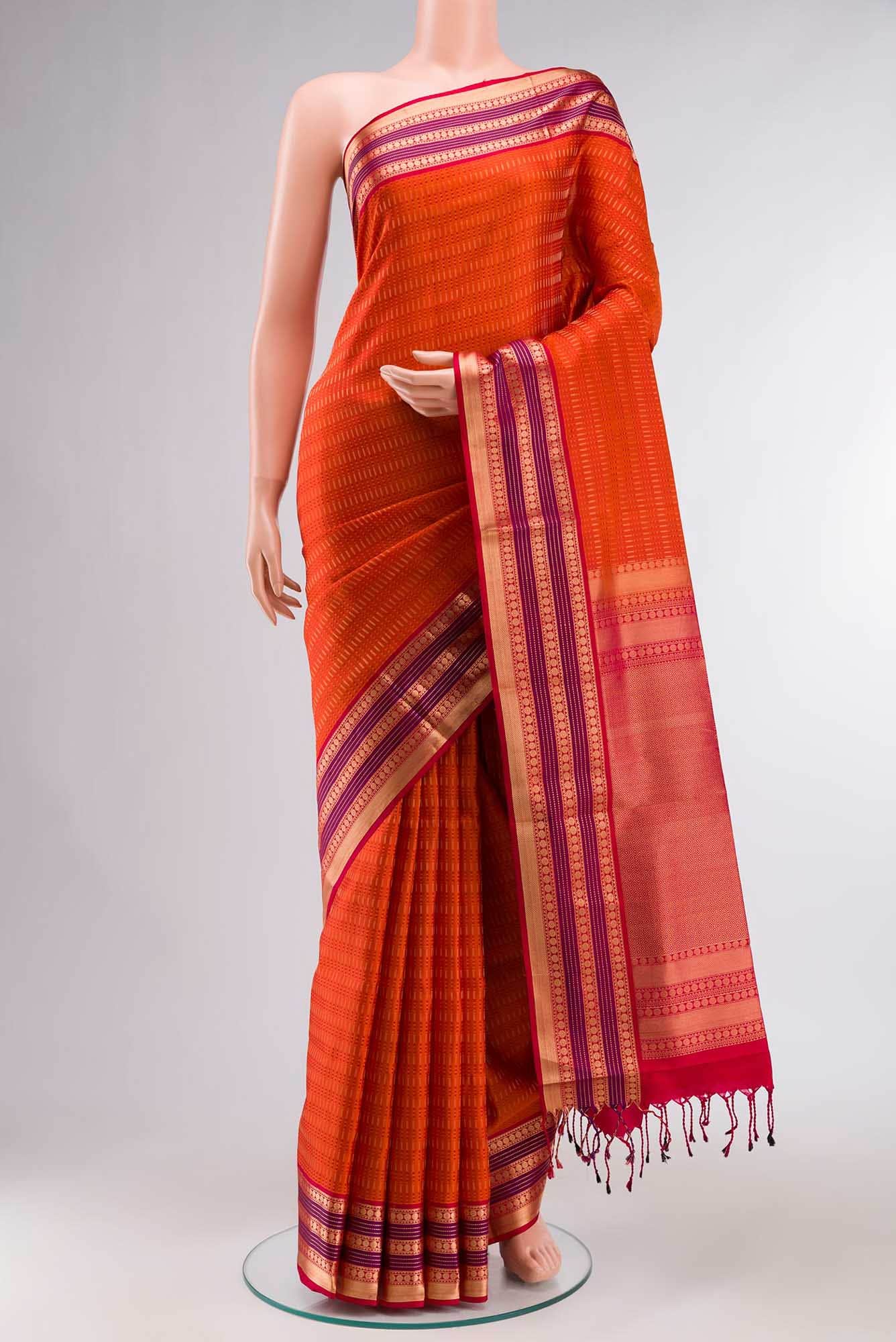 Orange Soft Silk Saree