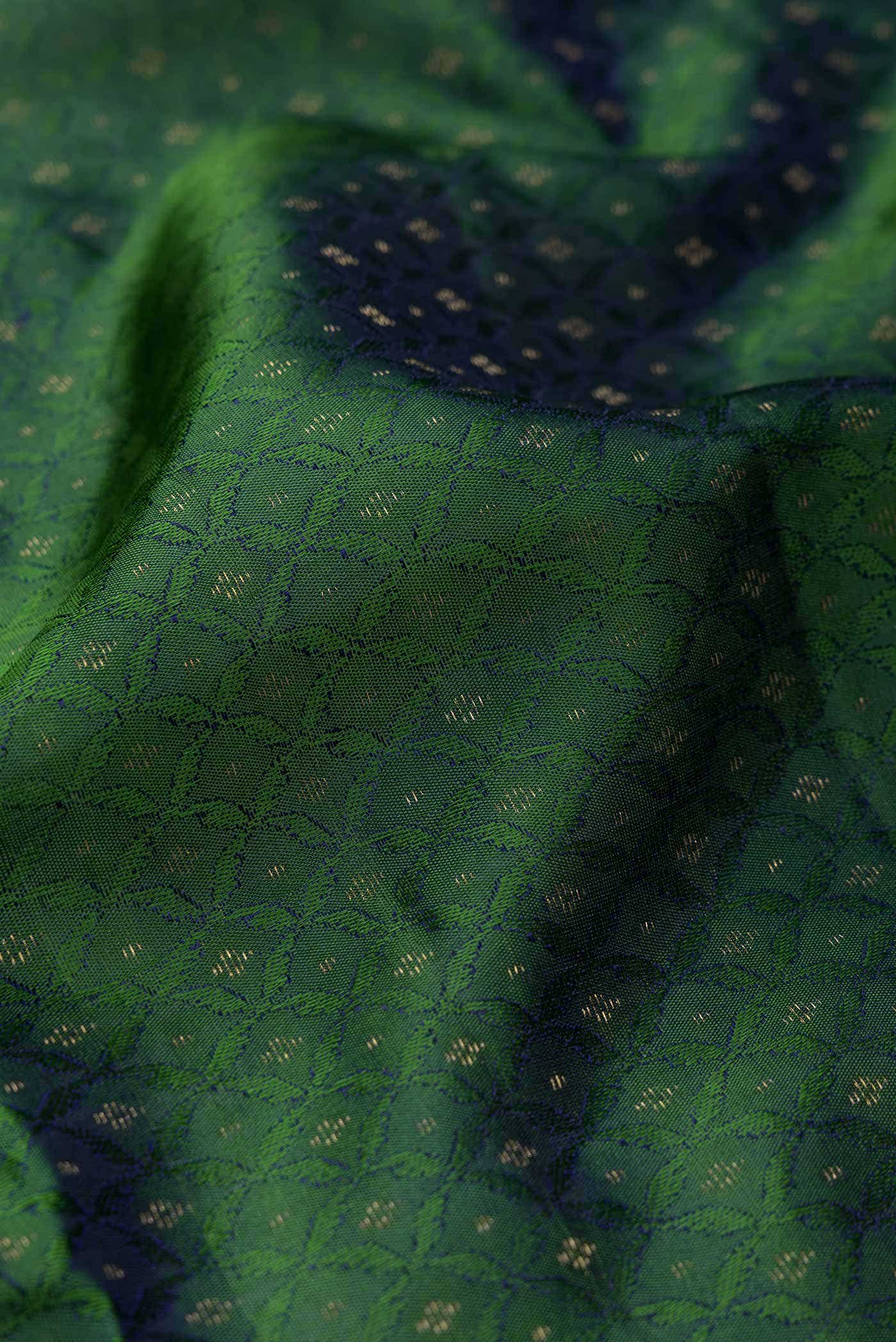 Green Dual Tone Soft Silk Saree