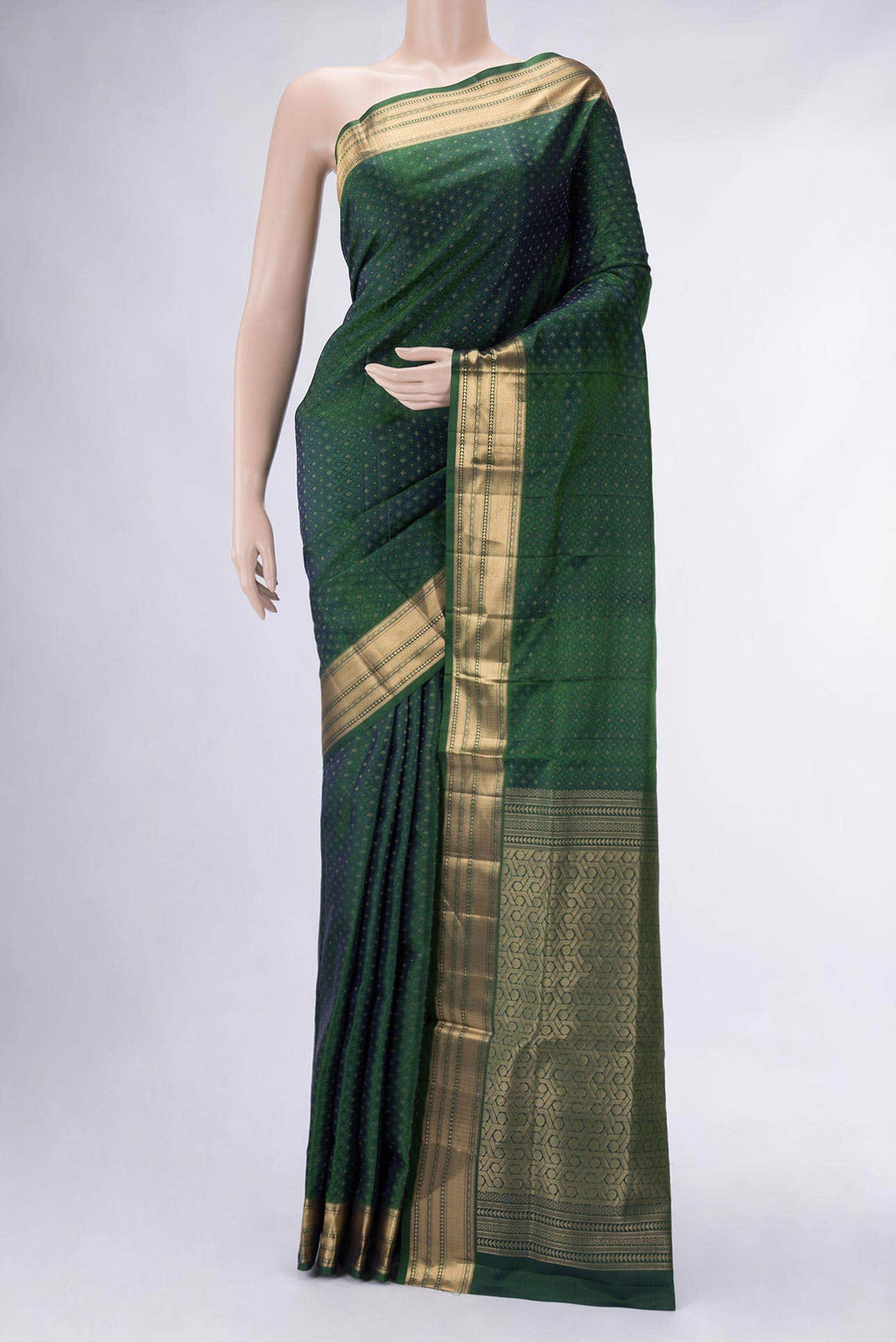 Green Dual Tone Soft Silk Saree
