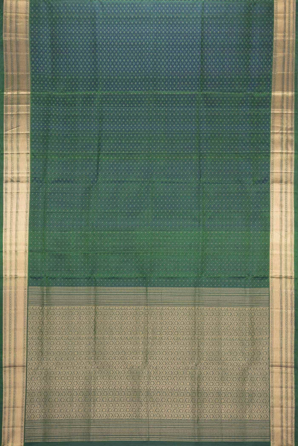 Green Dual Tone Soft Silk Saree