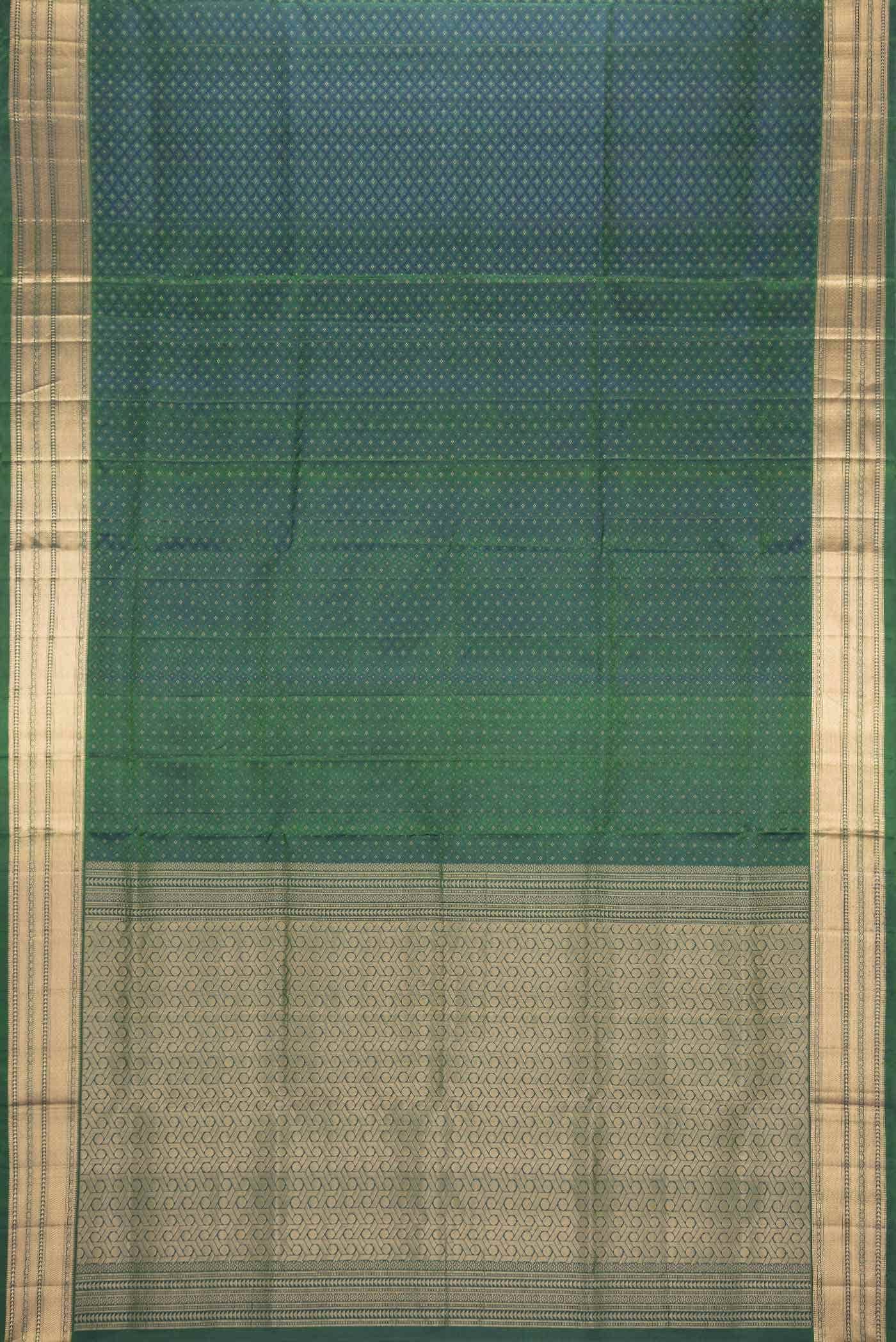 Green Dual Tone Soft Silk Saree