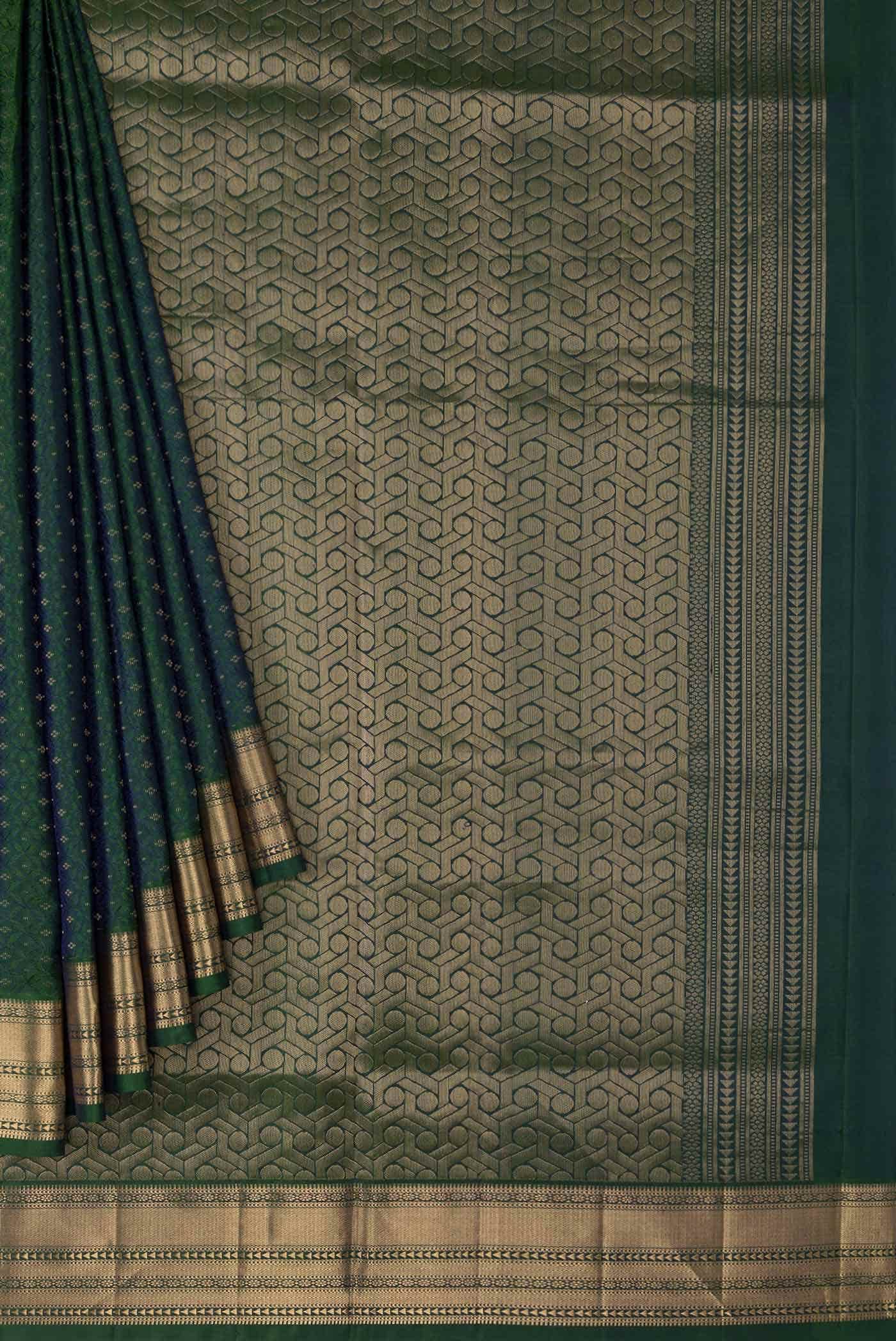 Green Dual Tone Soft Silk Saree