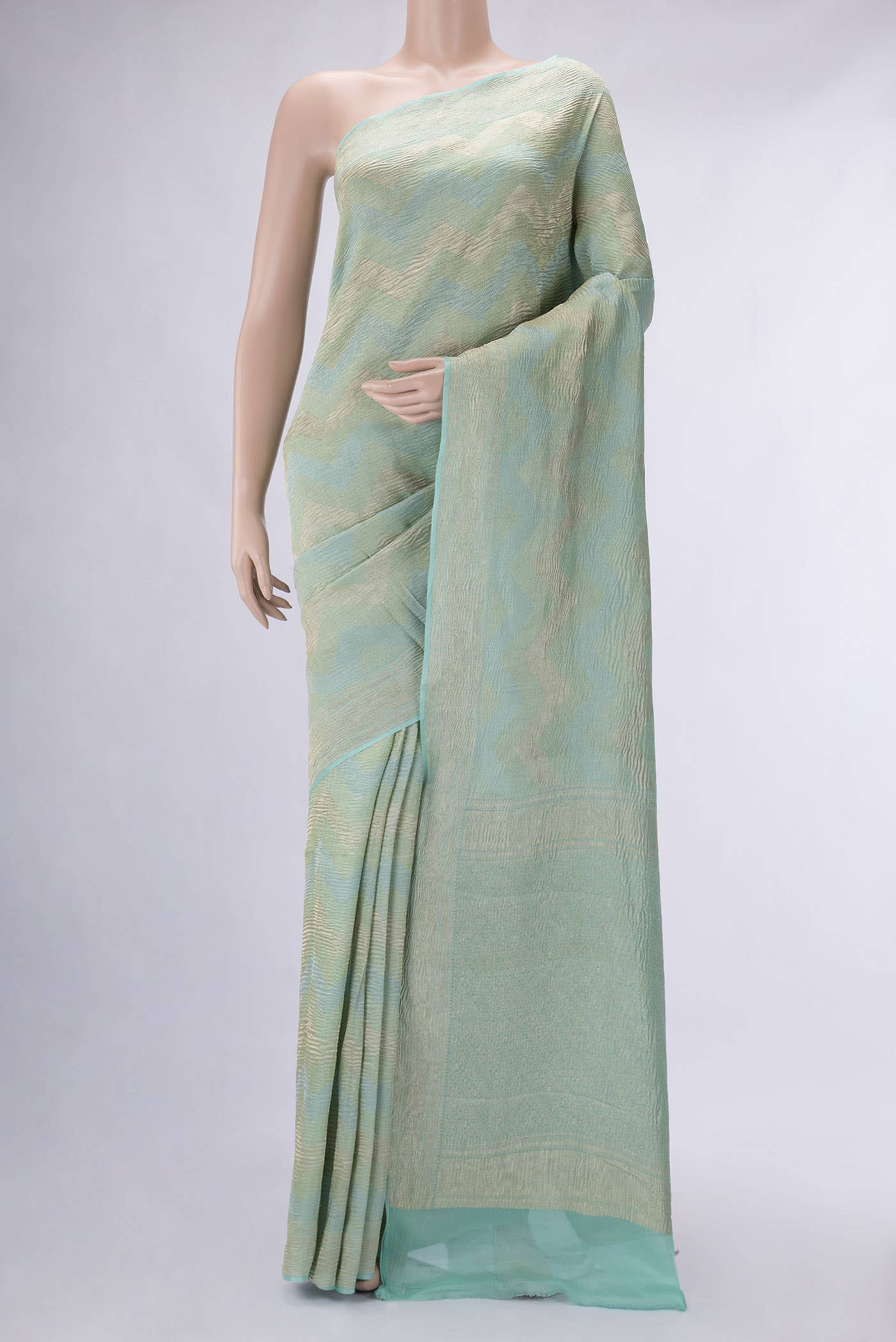 Sea Green Banarasi Tissue Silk Saree