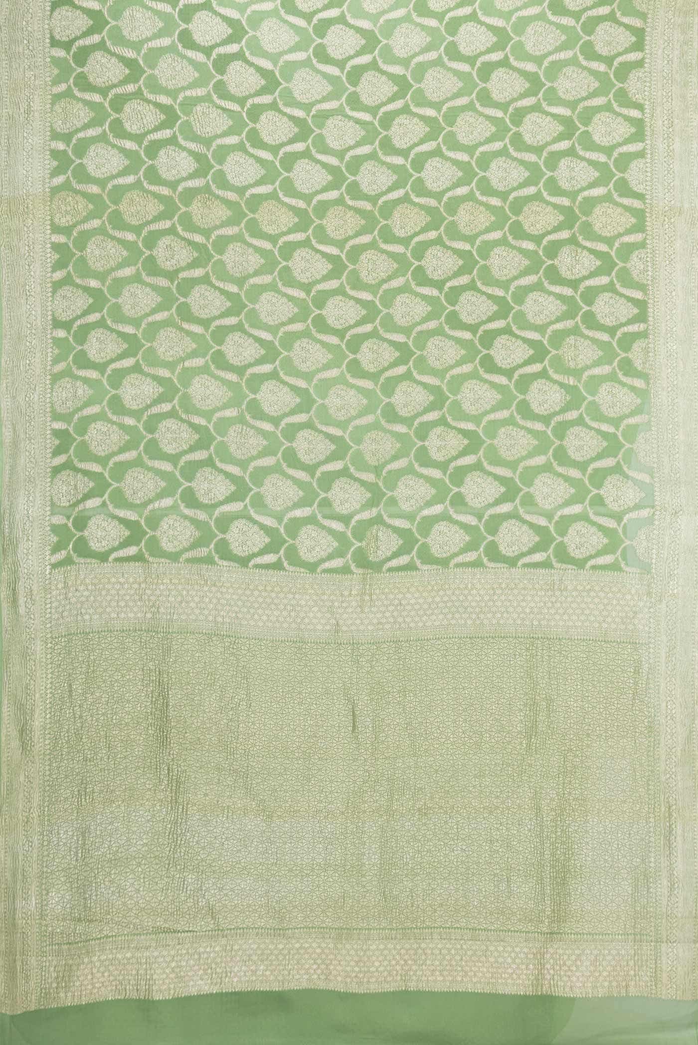 Green Dual Tone Banarasi Georgette Saree