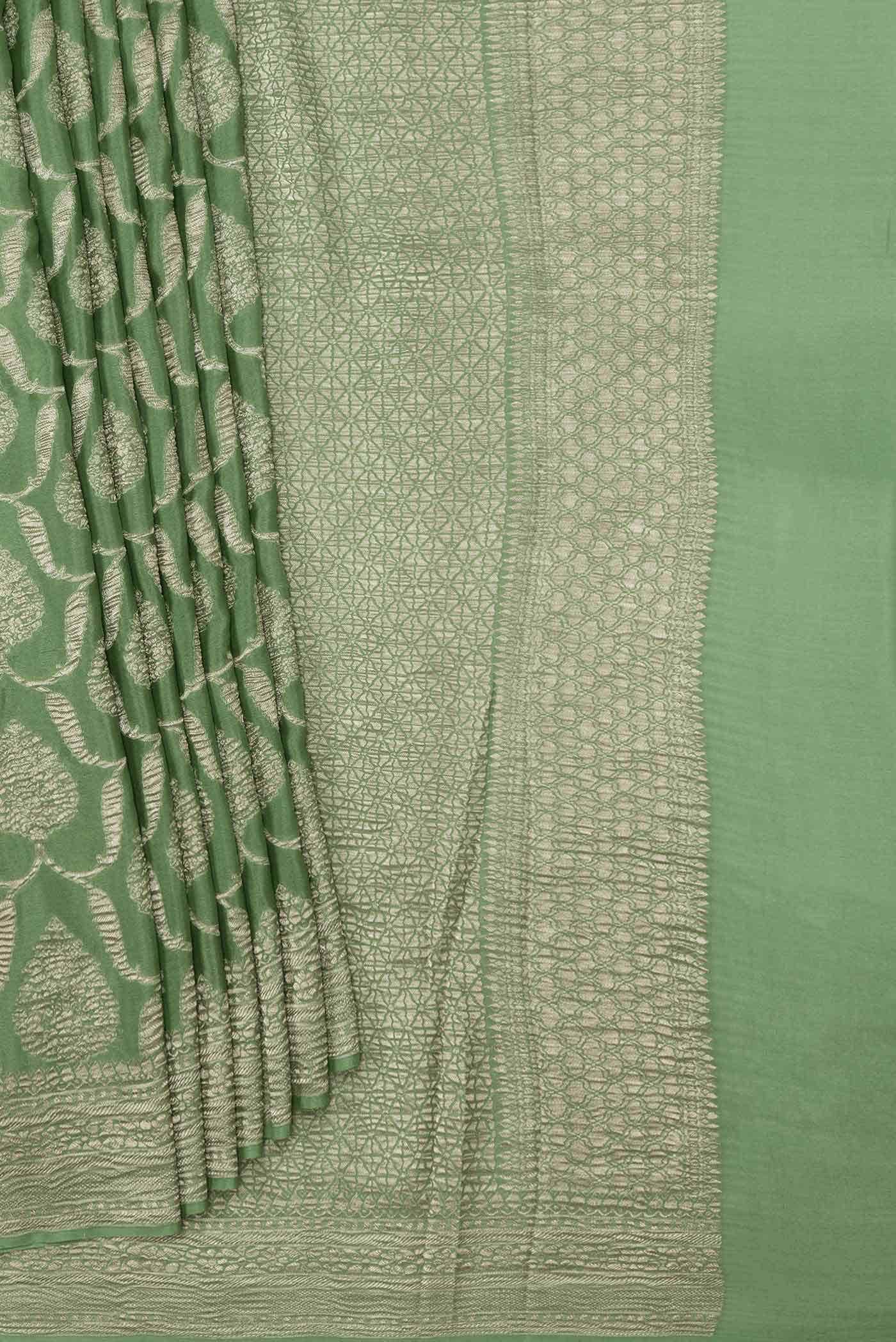 Green Dual Tone Banarasi Georgette Saree