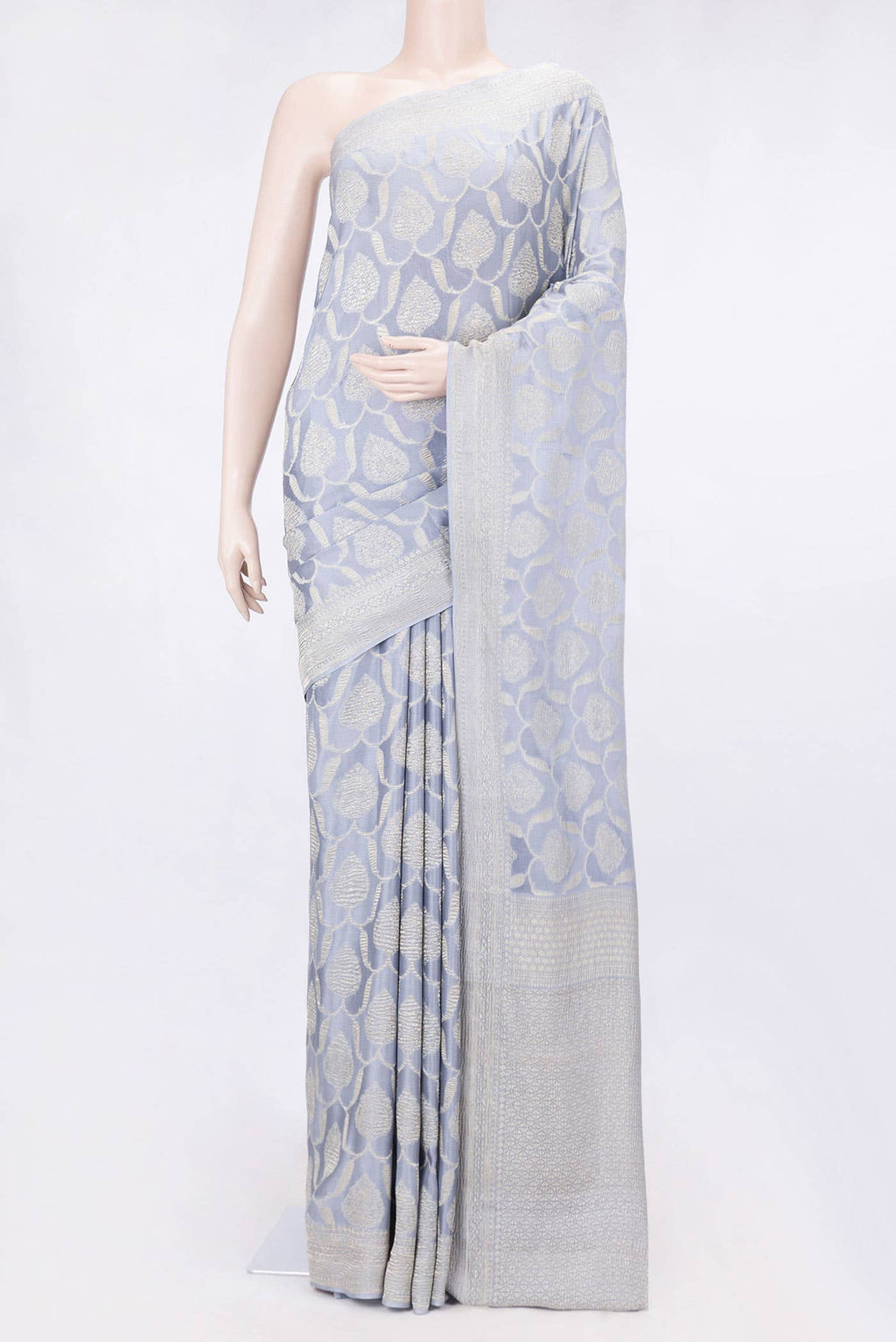 Grey Dual Tone Banarasi Georgette Saree