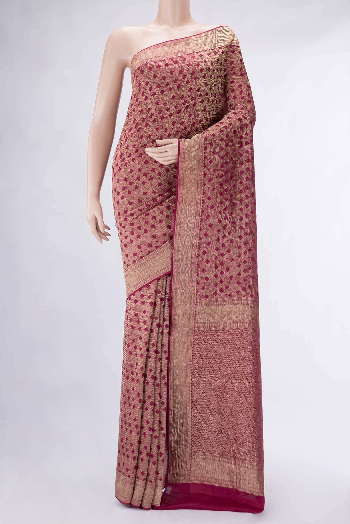 Imperial Pink Dual Tone Banarasi Georgette Saree