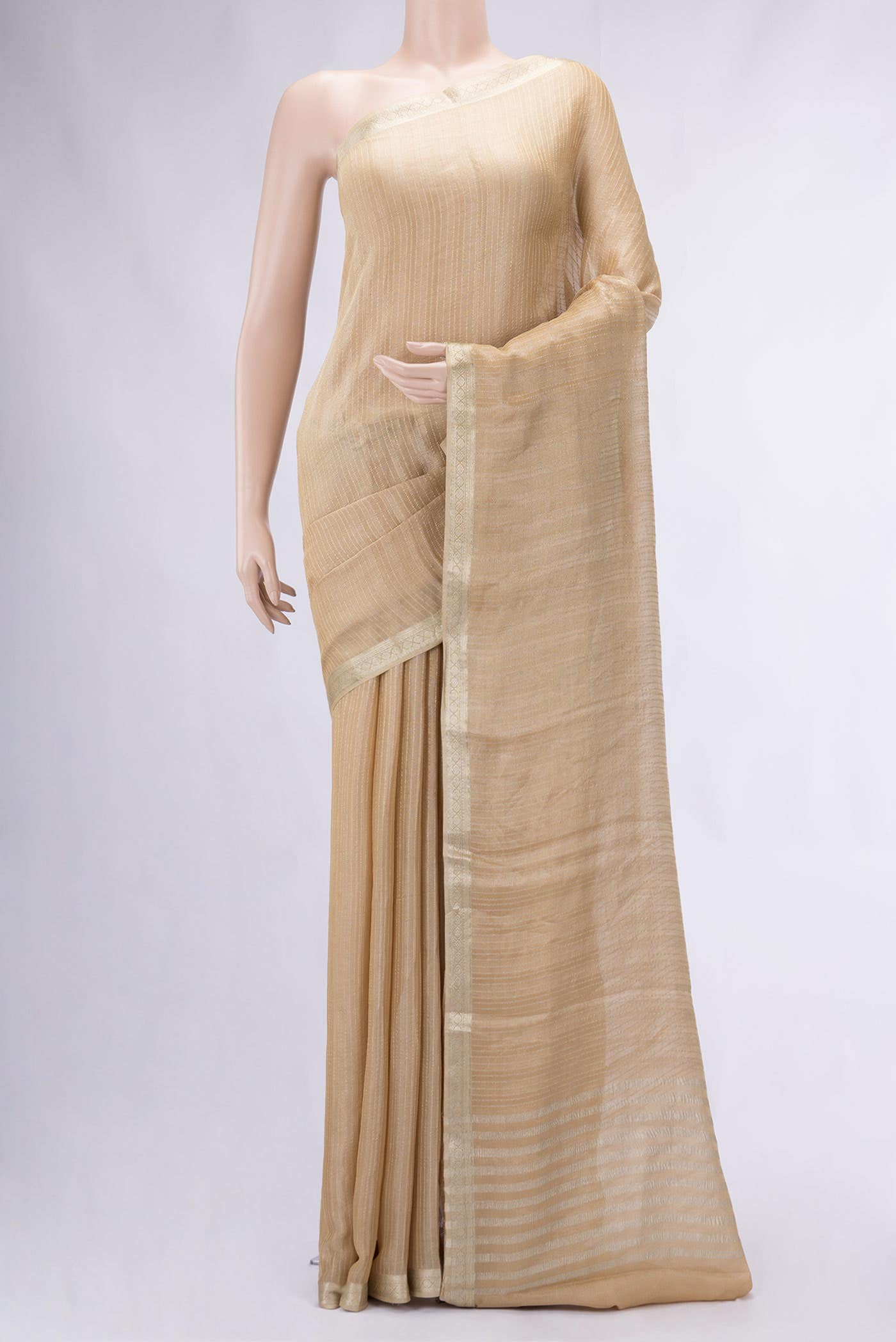 Beige Mysore Georgette Saree