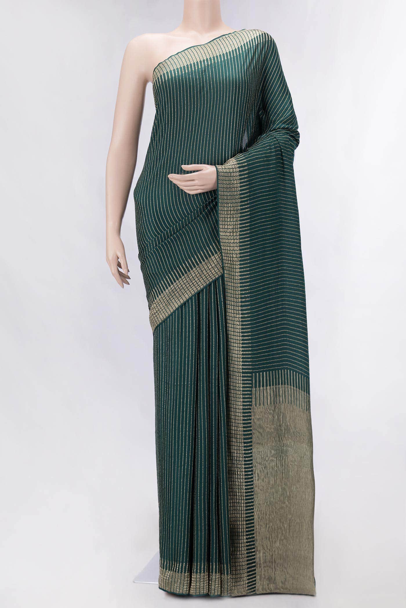 Green Dual Tone Mysore Georgette Saree
