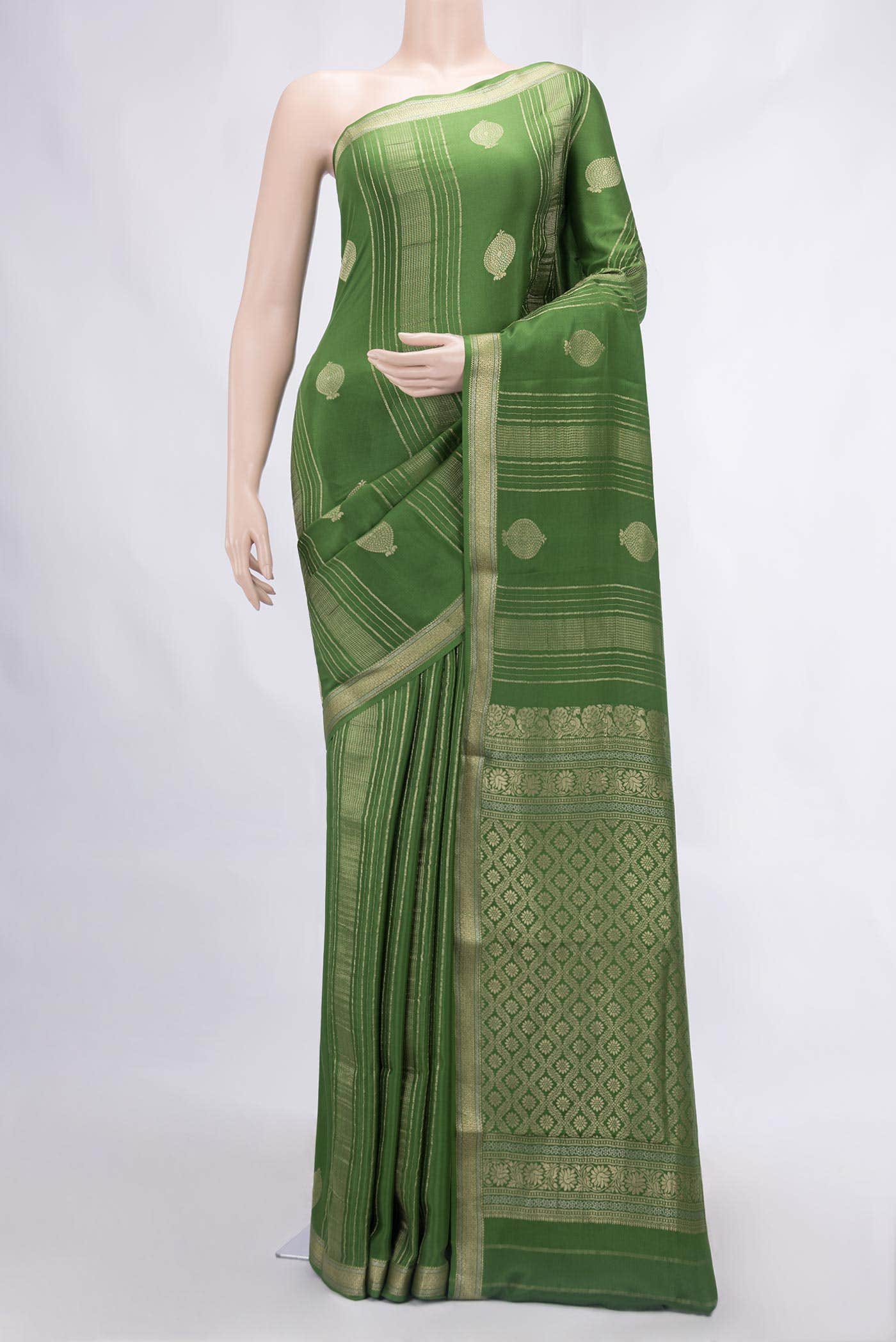 Green Dual Tone Mysore Georgette Saree