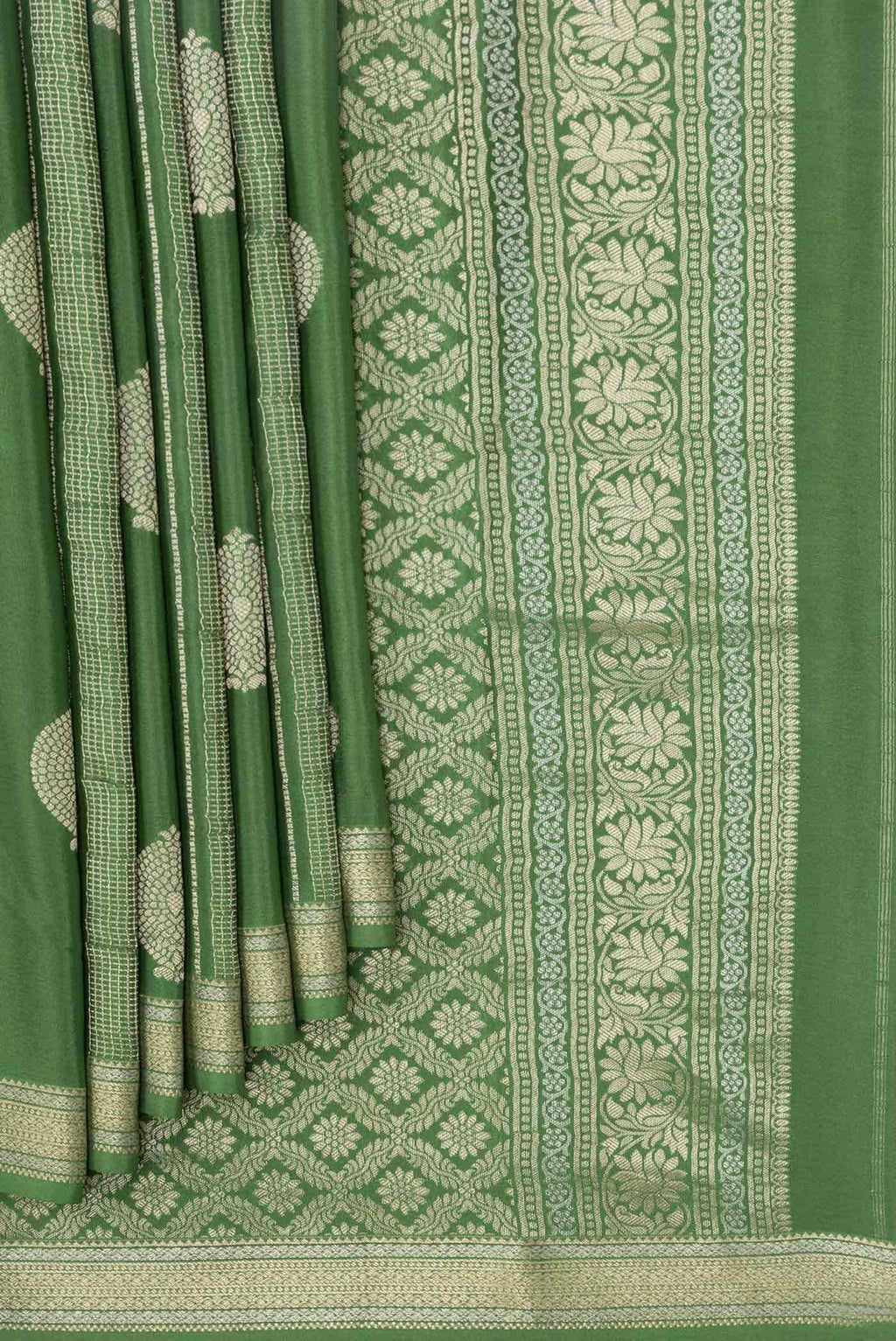Green Dual Tone Mysore Georgette Saree