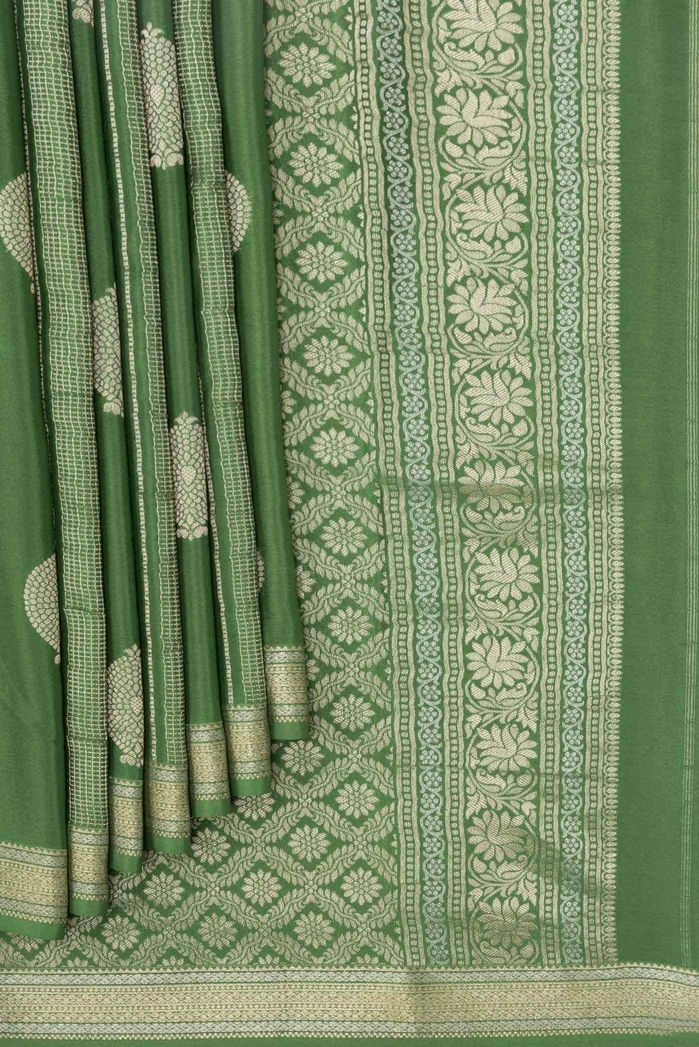 Green Dual Tone Mysore Georgette Saree
