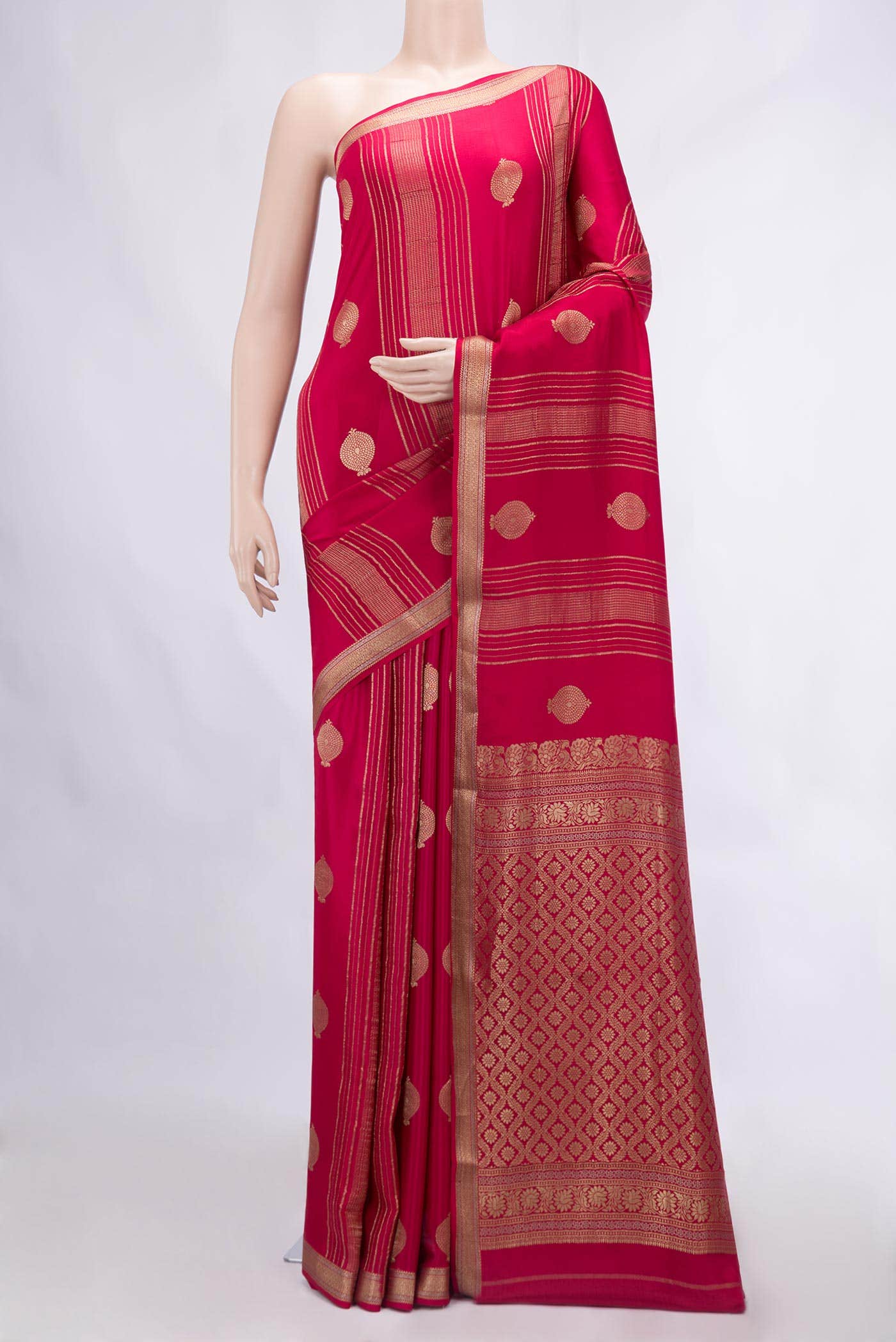 Pink Dual Tone Mysore Georgette Saree