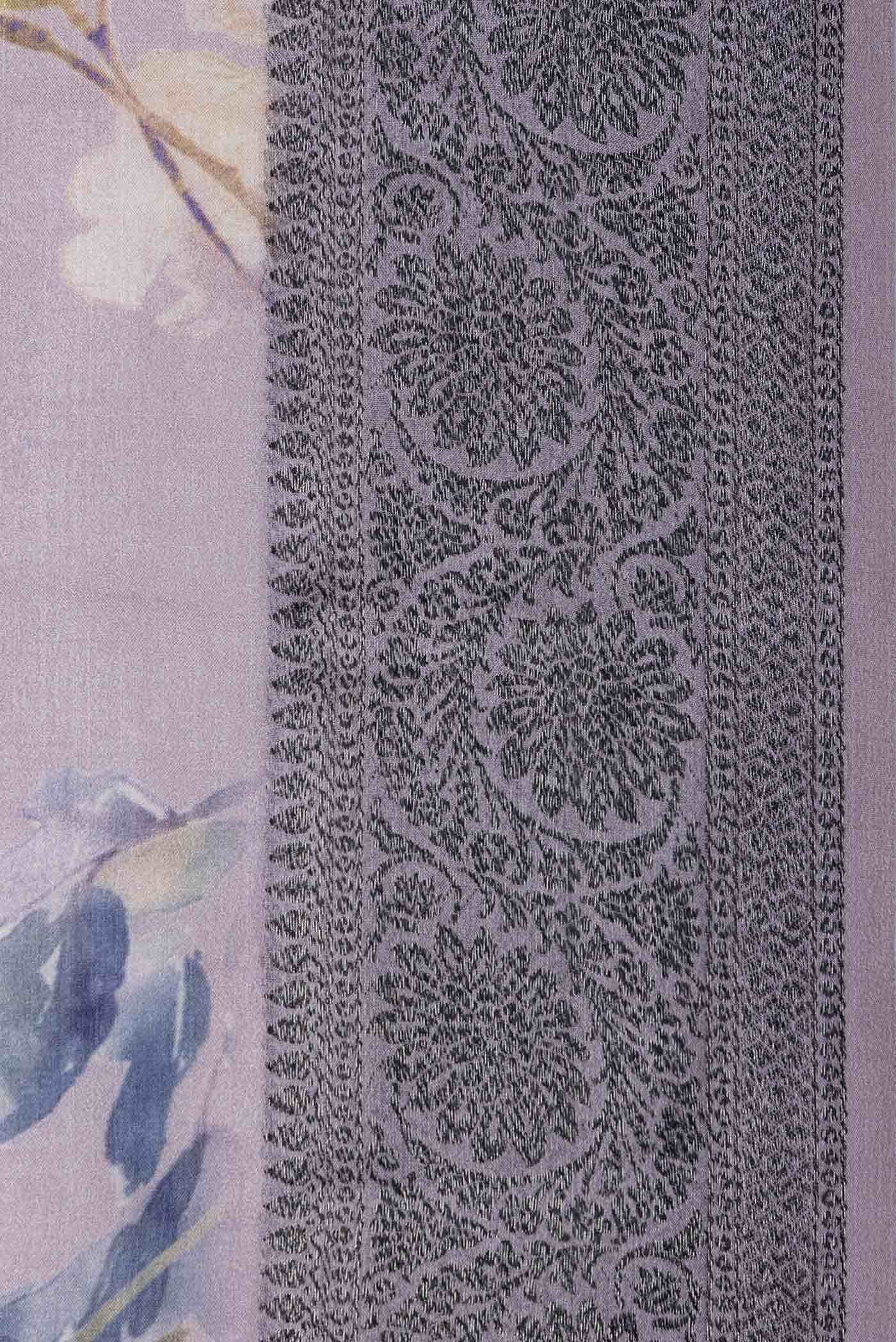 Lavender Tussar Silk Saree