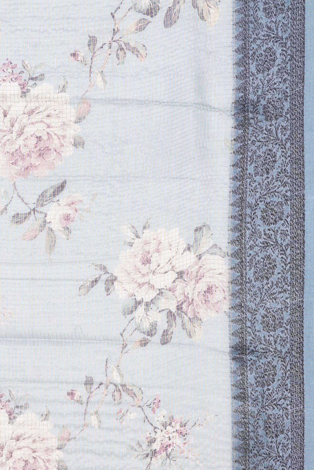 Light Blue Dual Tone Tussar Silk Saree