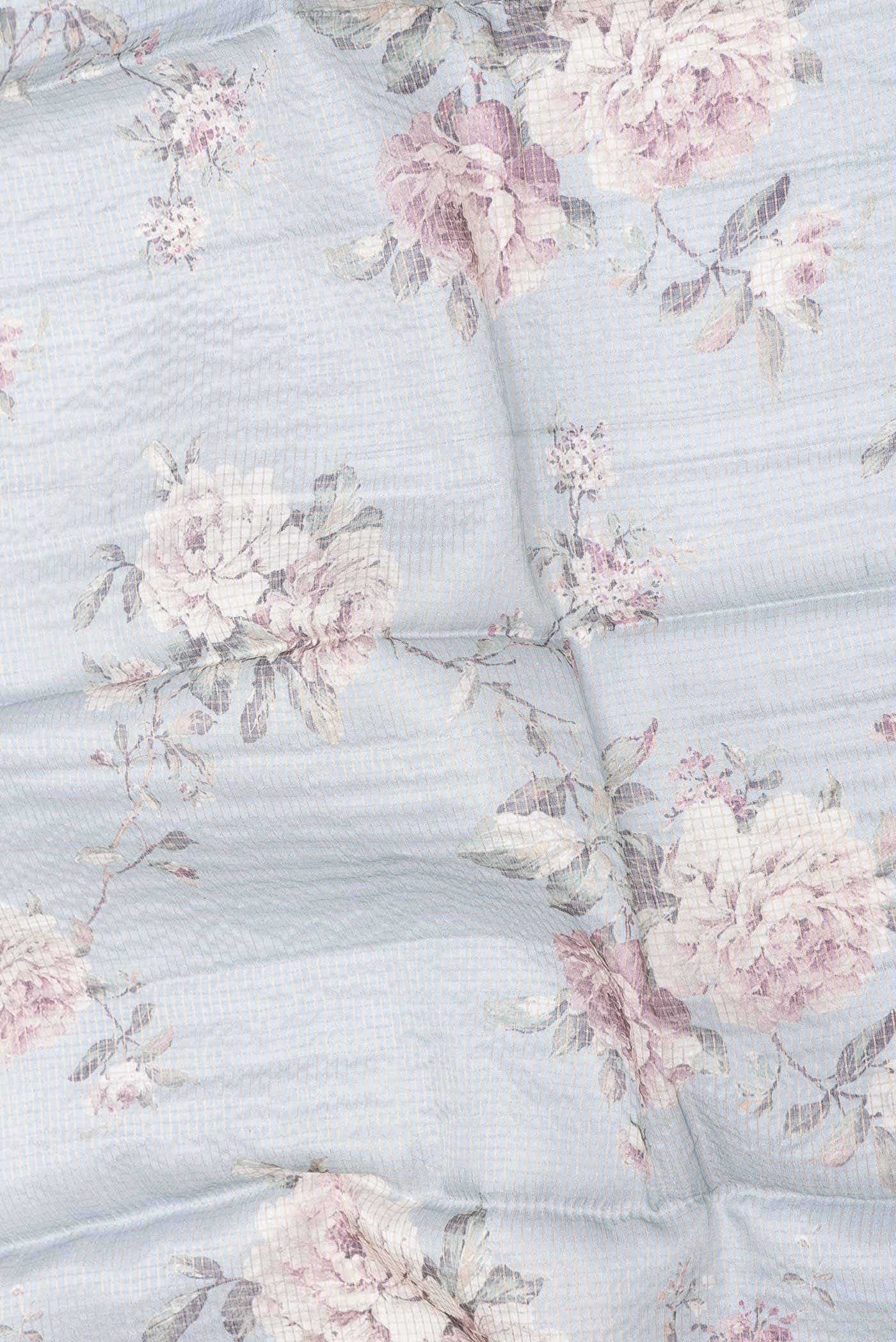 Light Blue Dual Tone Tussar Silk Saree