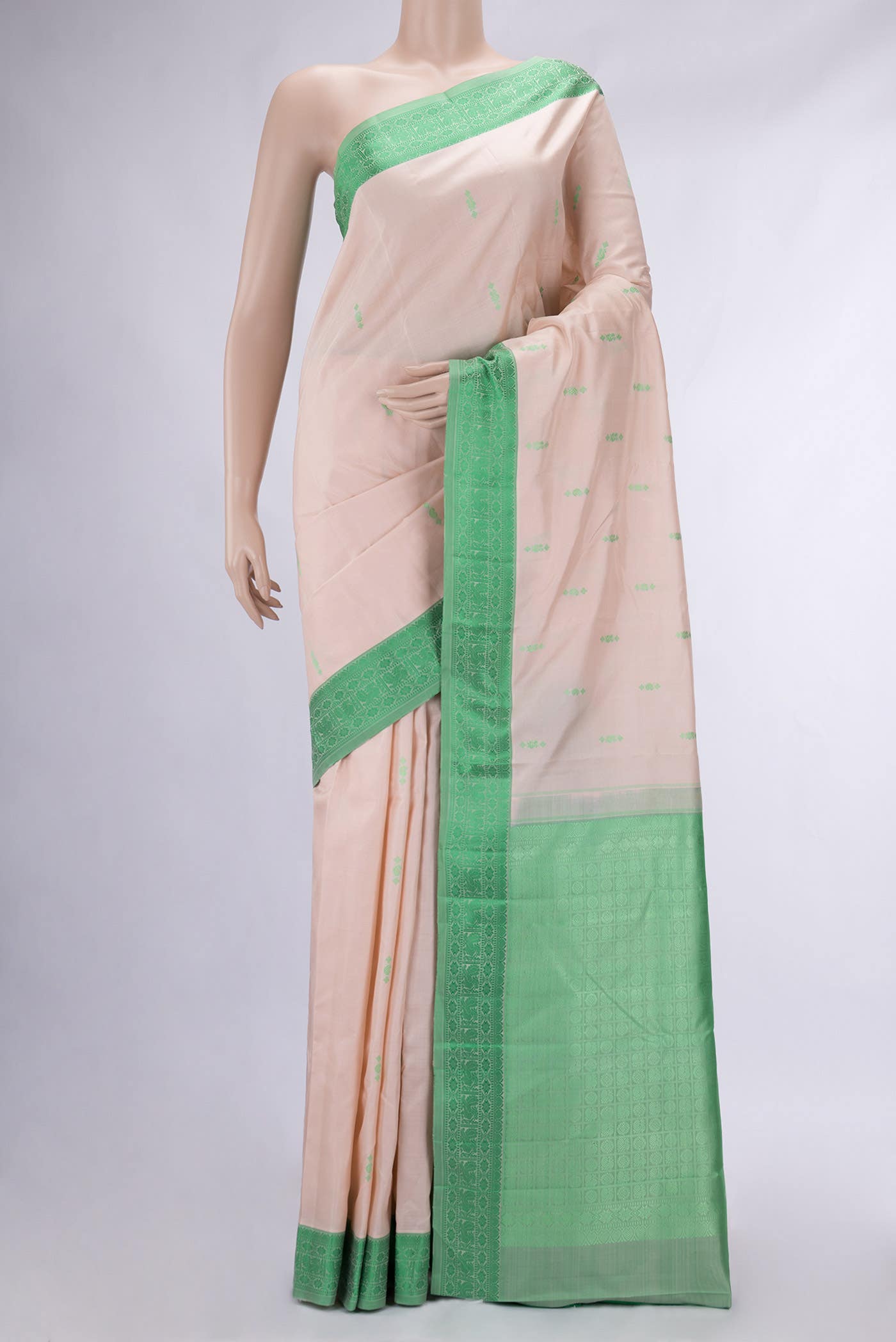 Peach Kanchipuram Silk Saree