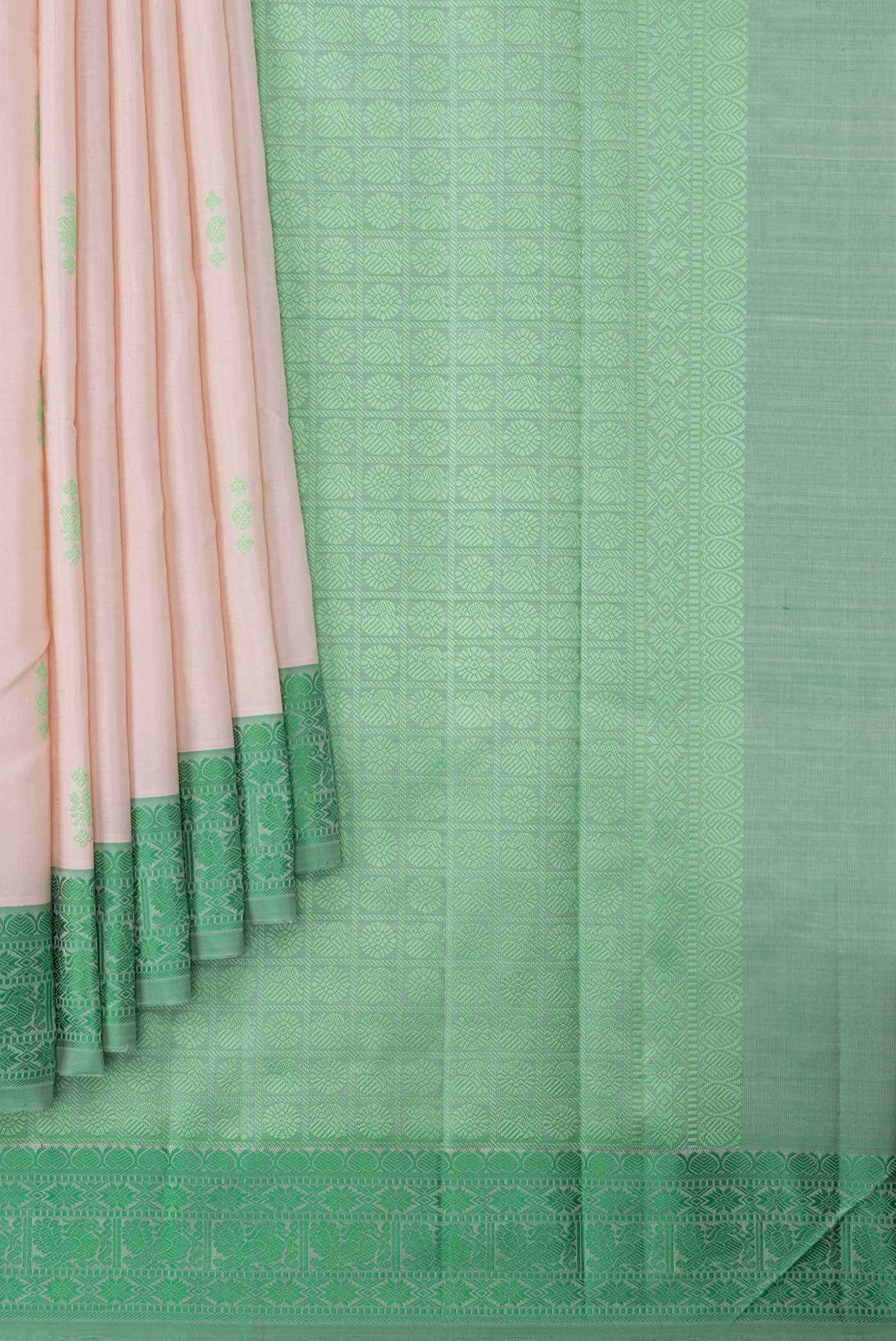 Peach Kanchipuram Silk Saree