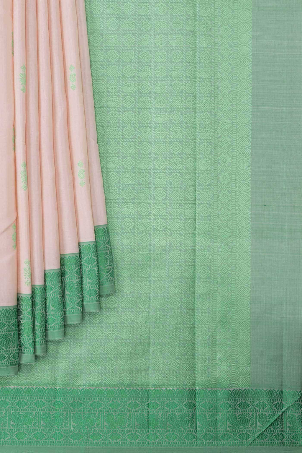 Peach Kanchipuram Silk Saree