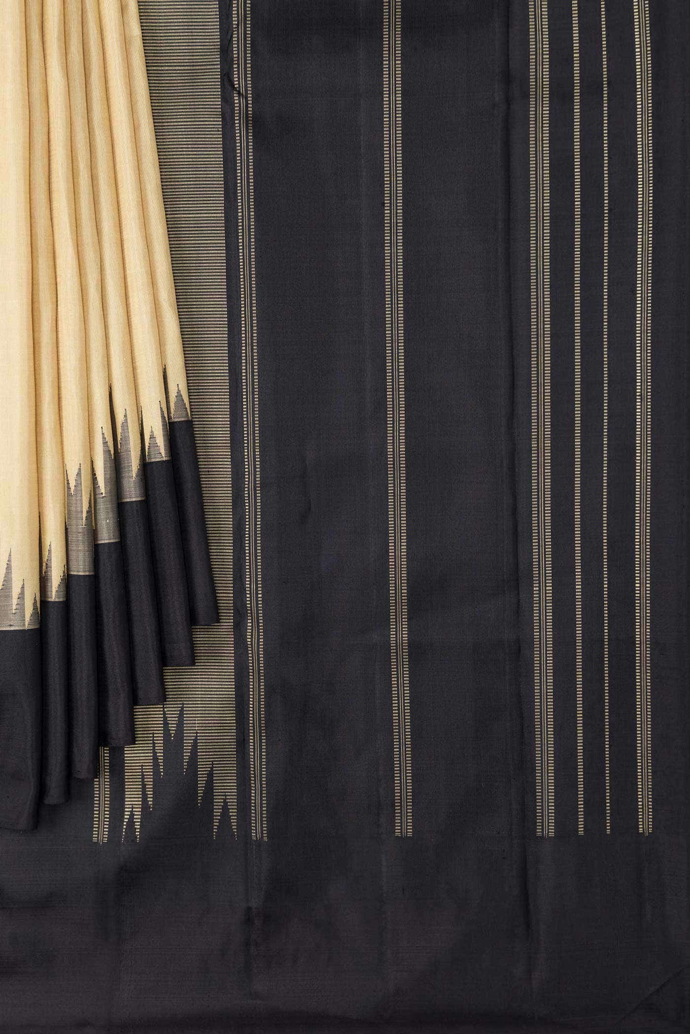 Dark Beige Dual Tone Kanchipuram Silk Saree
