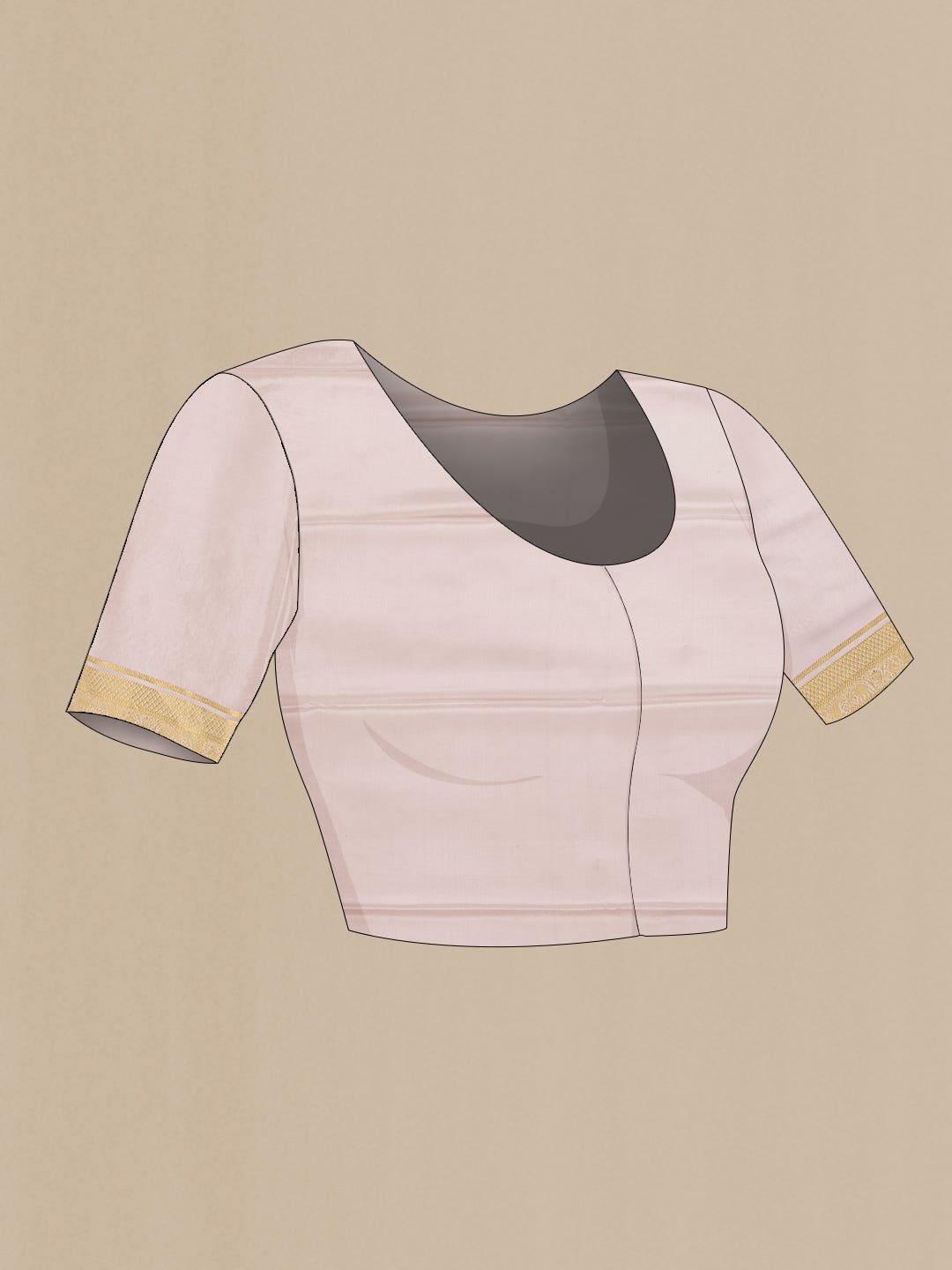 Rose Gold Dual Tone Mysore Crepe Saree