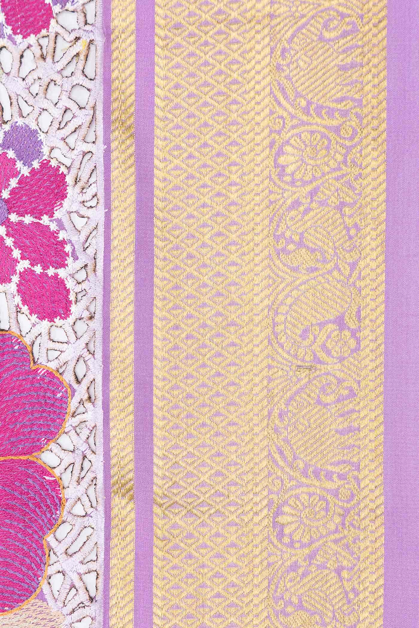 Lavender Mysore Crepe Saree