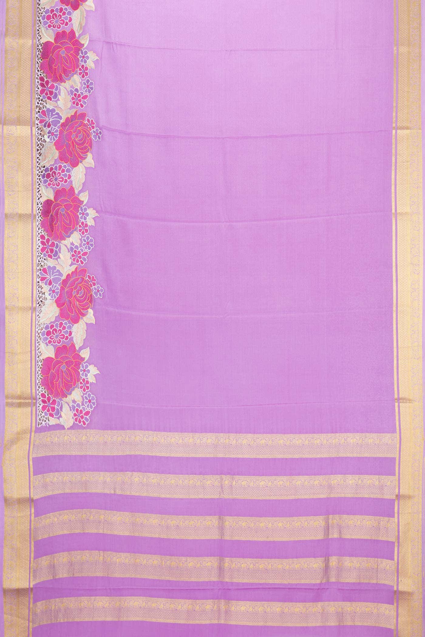 Lavender Mysore Crepe Saree