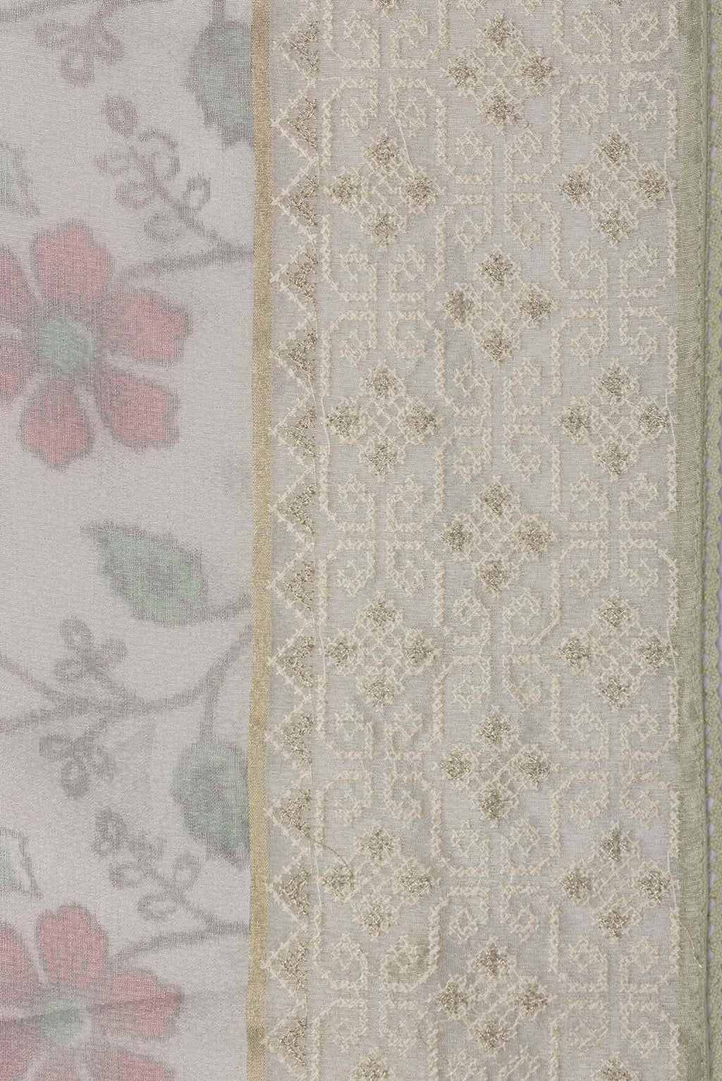 Pista Green Blended Organza Silk Saree