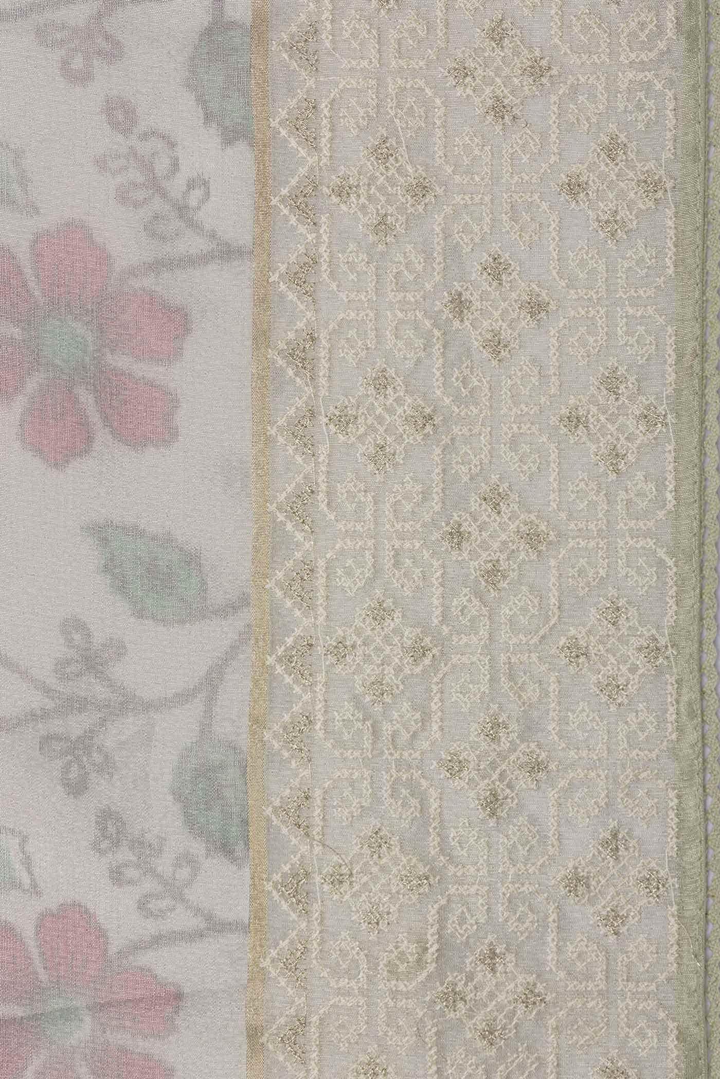 Pista Green Blended Organza Silk Saree