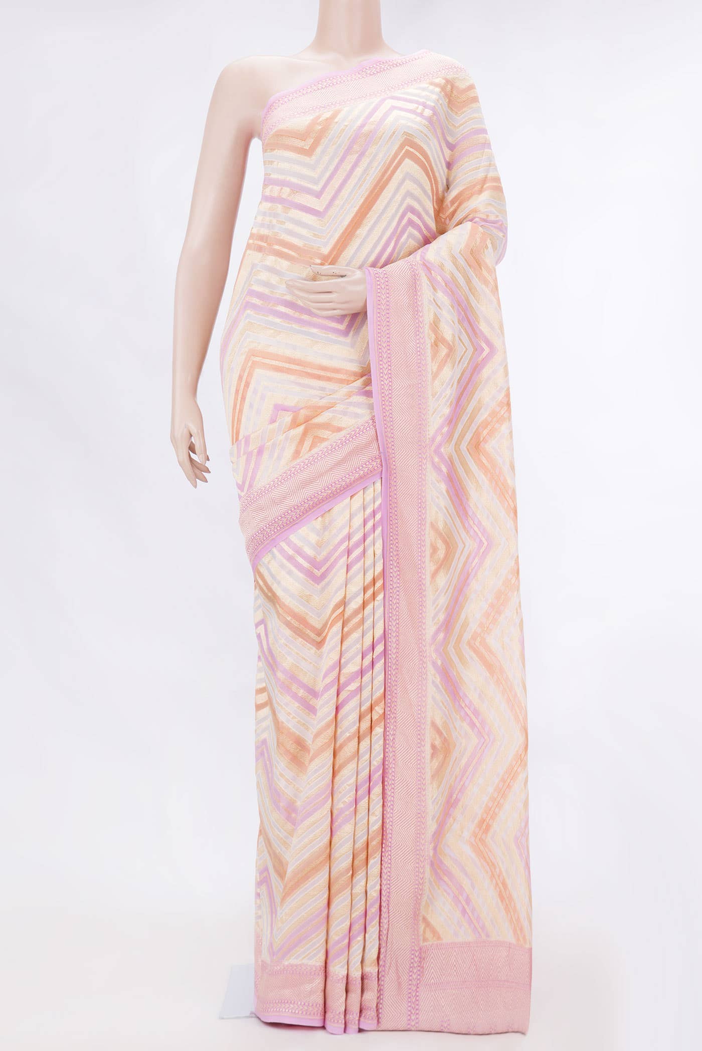 Pink Dual Tone Banarasi Georgette Saree