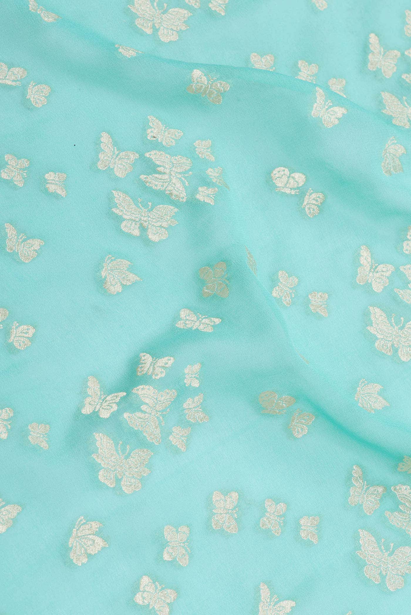Sea Green Dual Tone Banarasi Georgette Saree