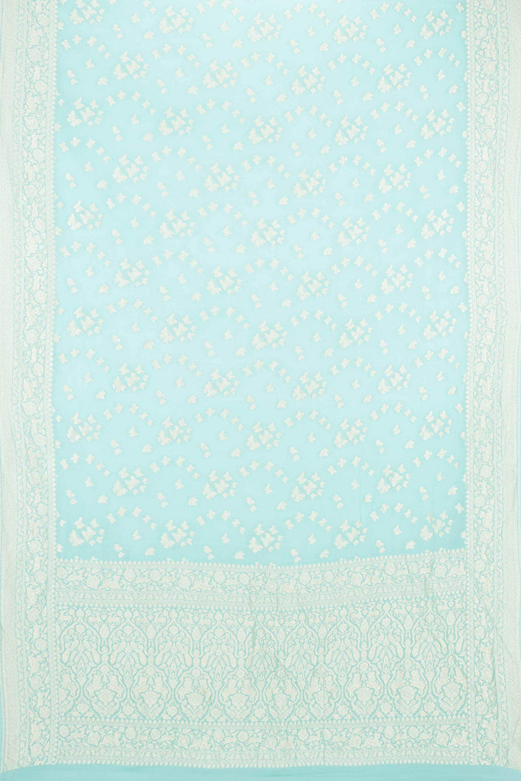 Sea Green Dual Tone Banarasi Georgette Saree