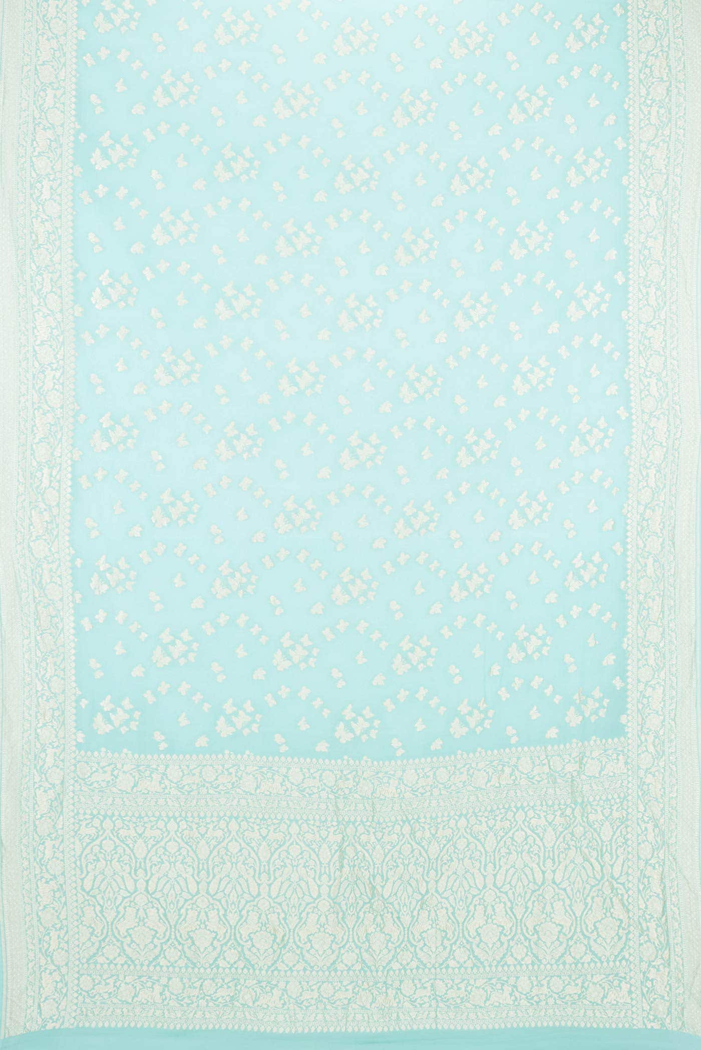 Sea Green Dual Tone Banarasi Georgette Saree
