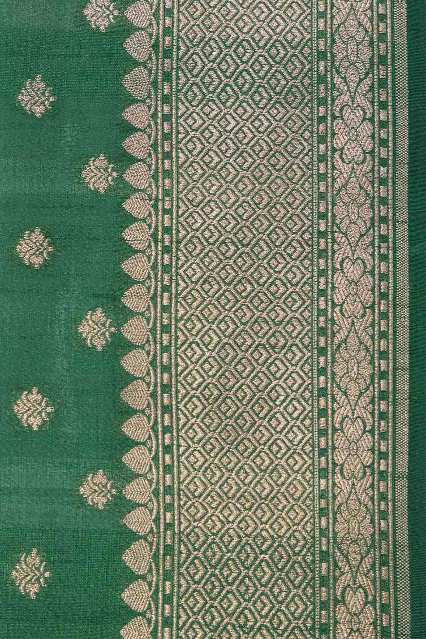Green Banarasi Tussar Silk Saree