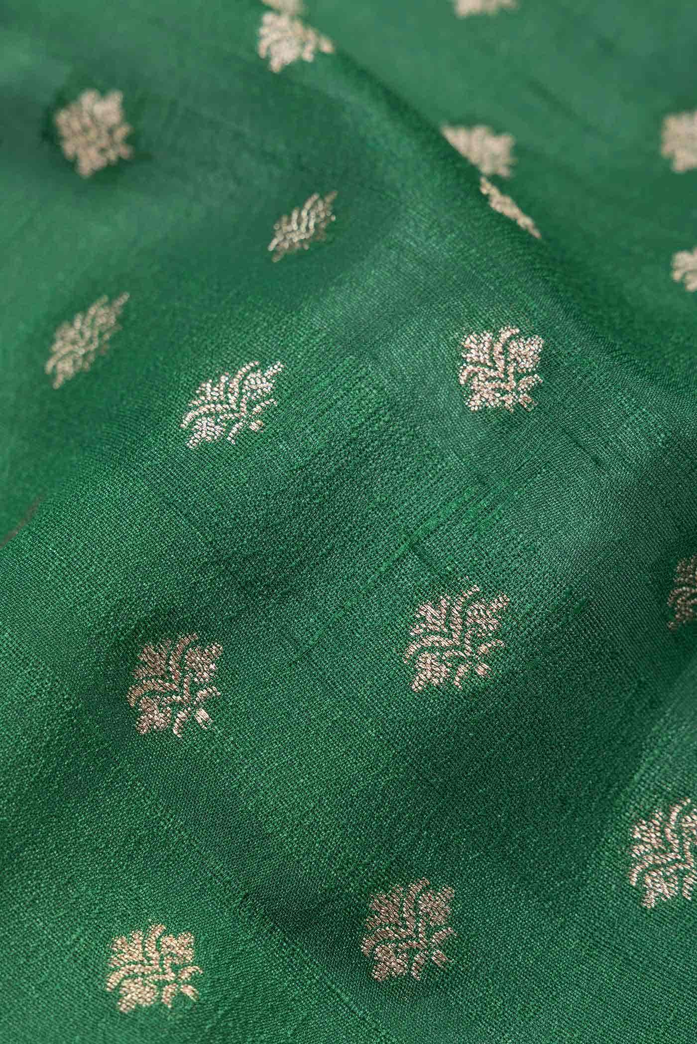 Green Banarasi Tussar Silk Saree
