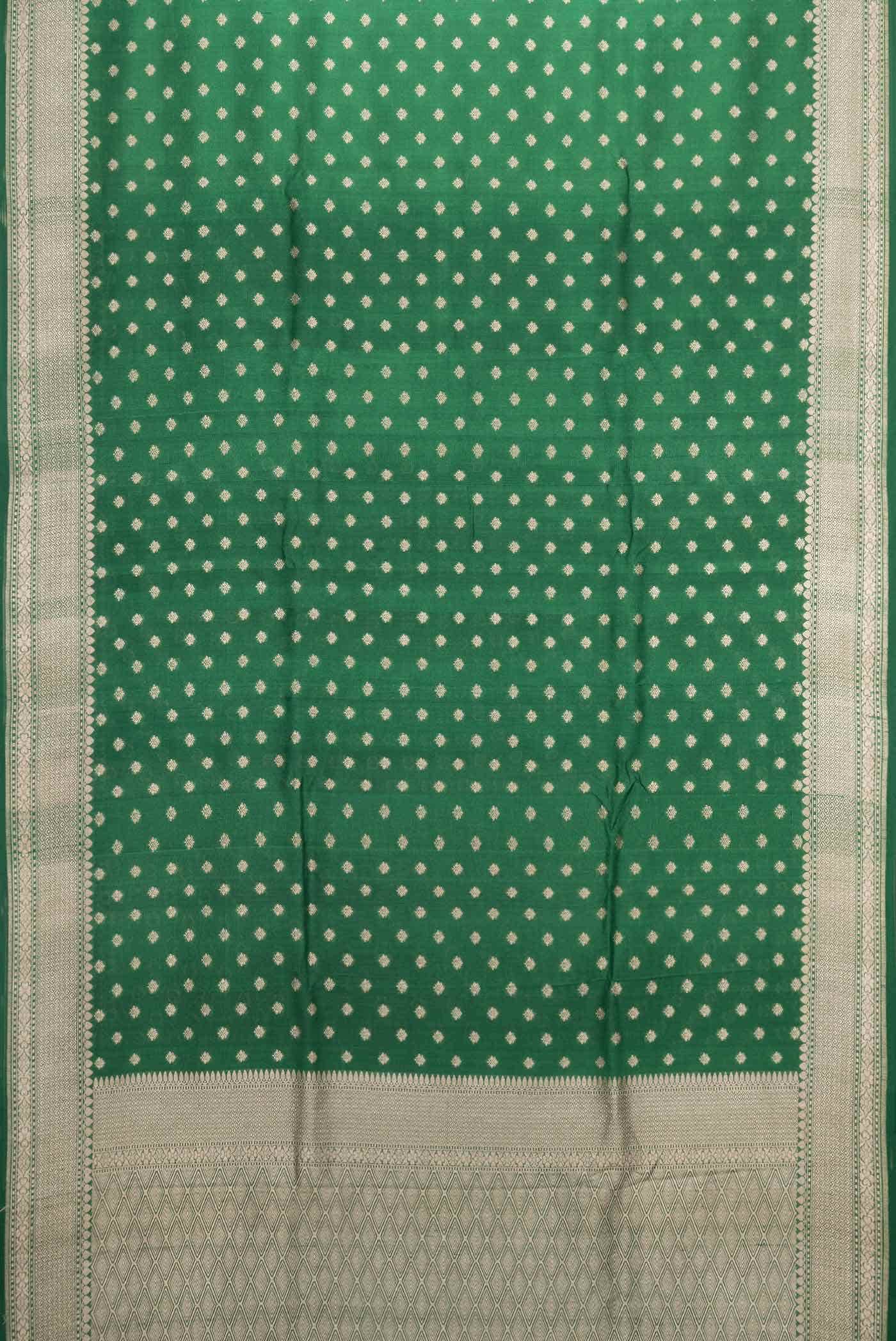 Green Banarasi Tussar Silk Saree