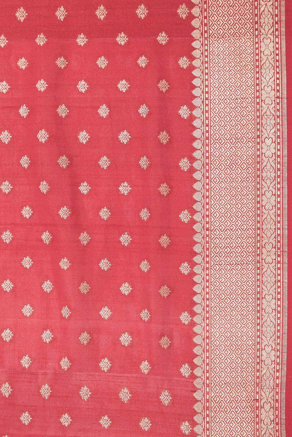 Red Dual Tone Tussar Silk Saree