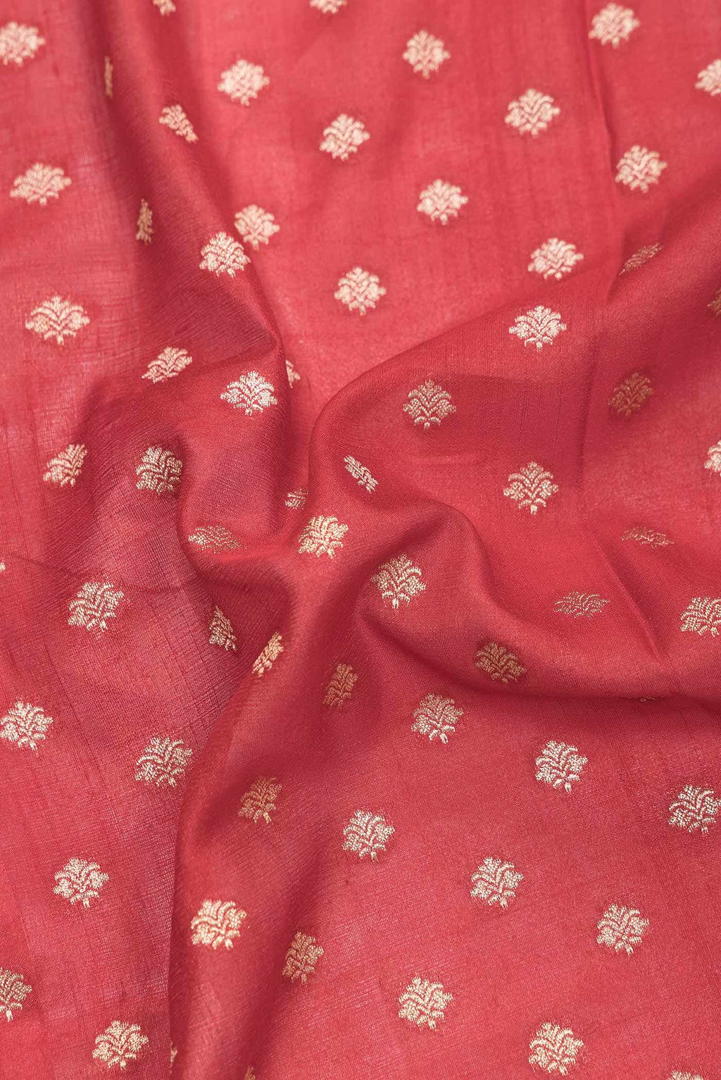 Red Dual Tone Tussar Silk Saree
