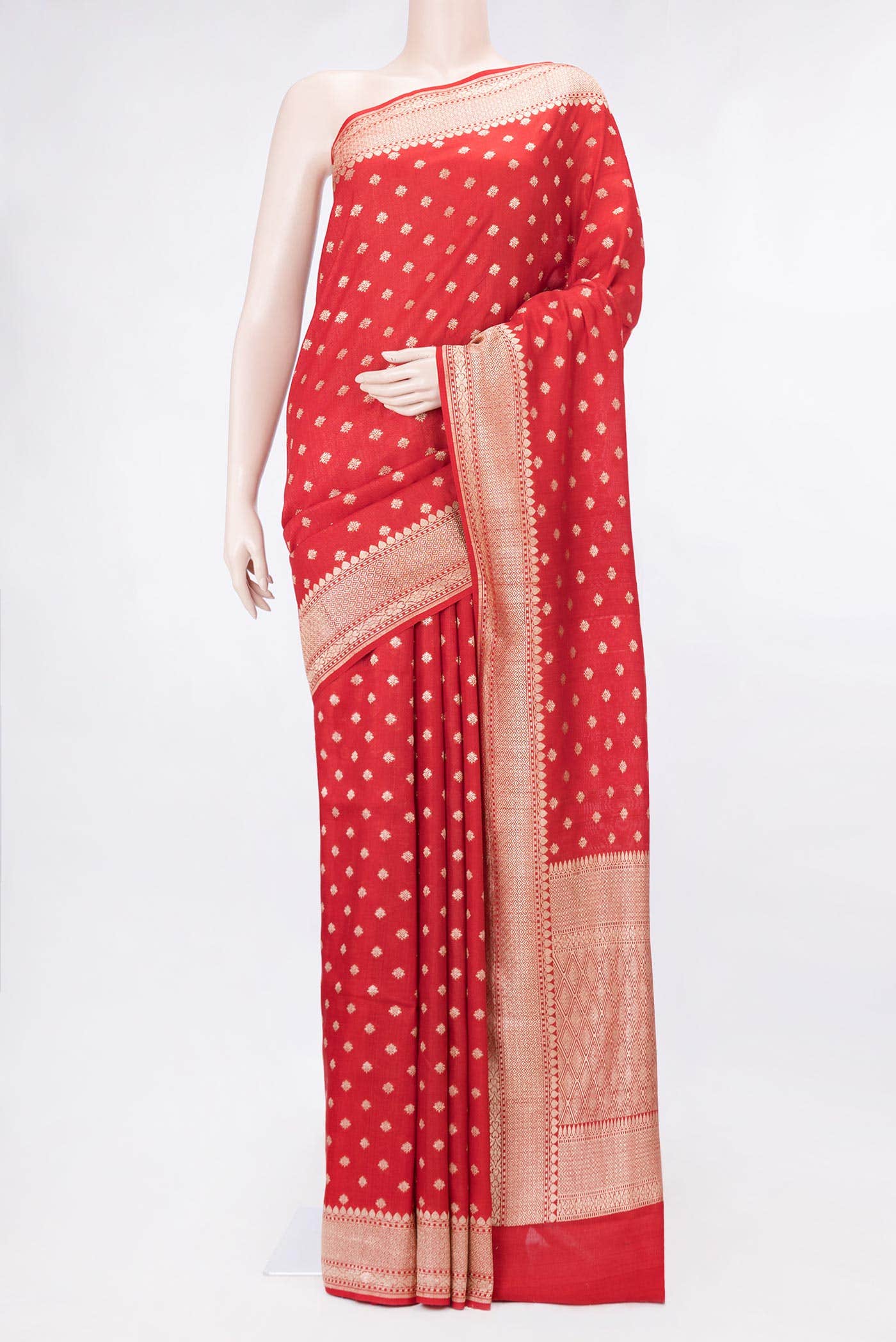 Red Dual Tone Tussar Silk Saree