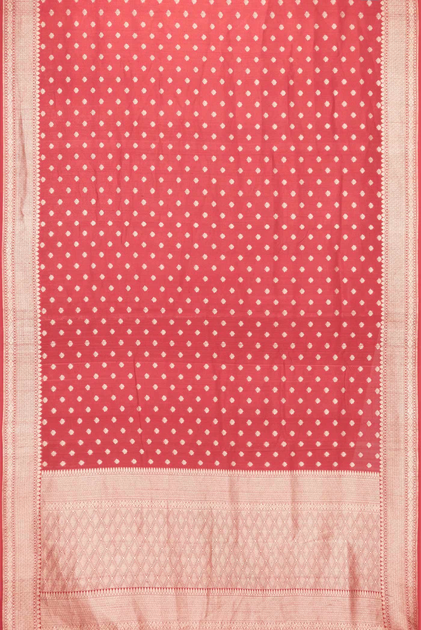 Red Dual Tone Tussar Silk Saree