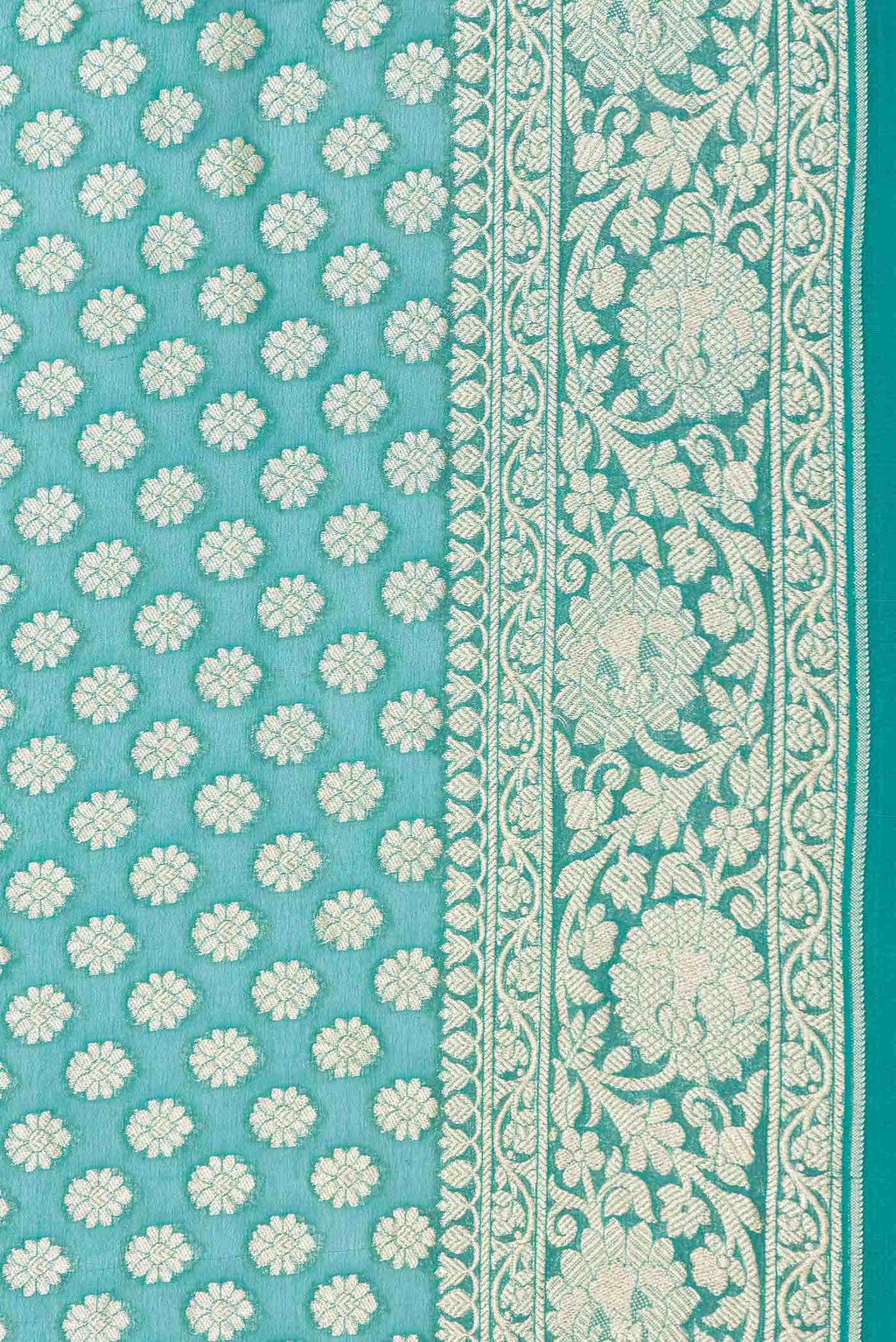 Green Dual Tone Banarasi Georgette Saree